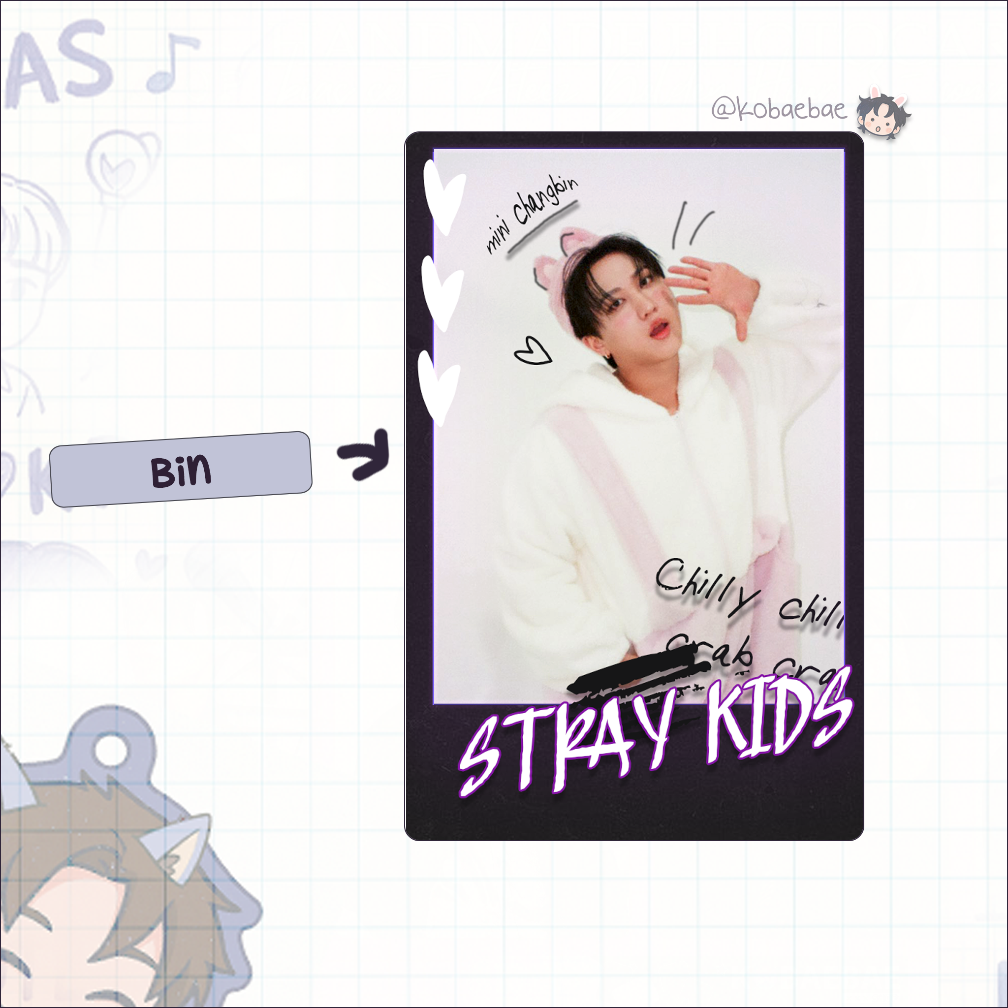Stray Kids (Skz) - Cutie Pola  Instant-Style Fanmade Photo Print - Bias set