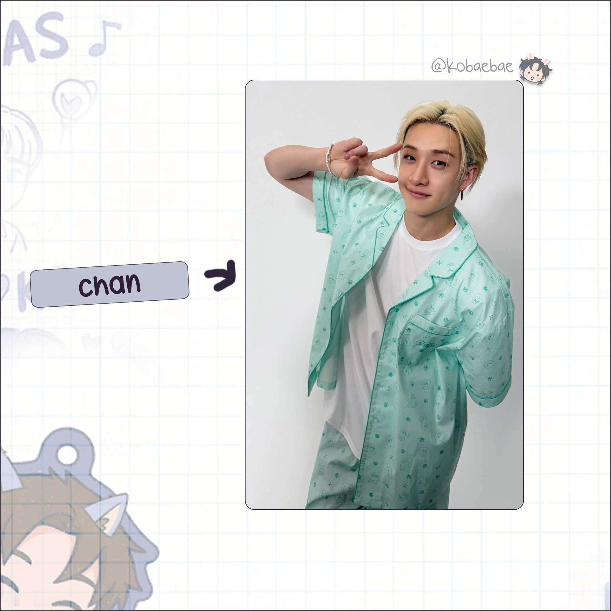 Skz -  Handmade photocards kpop inspired - Bias set Pajamas Selfie