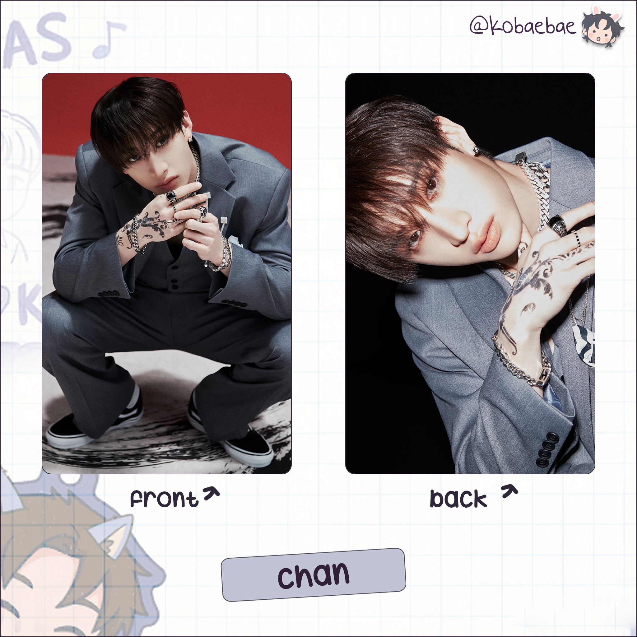 Skz - H.o.p Handmade photocards kpop inspired - Double side set 2