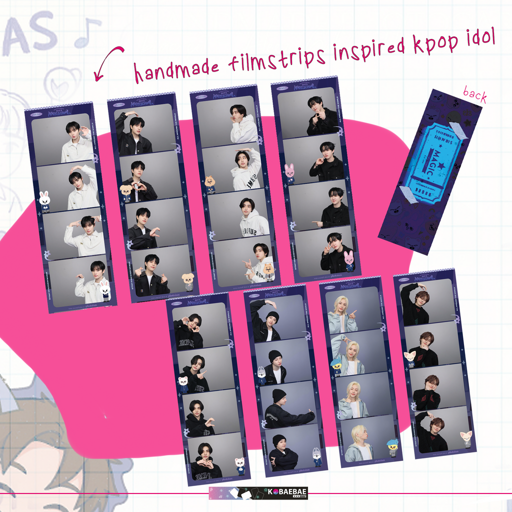Skz - Handmade Laminated Filmstrip Bookmark - Magic School  set 2