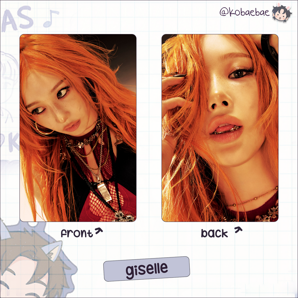 Aespa - Dirty Work Dirty Worker handmade photocards kpop inspired - double side set