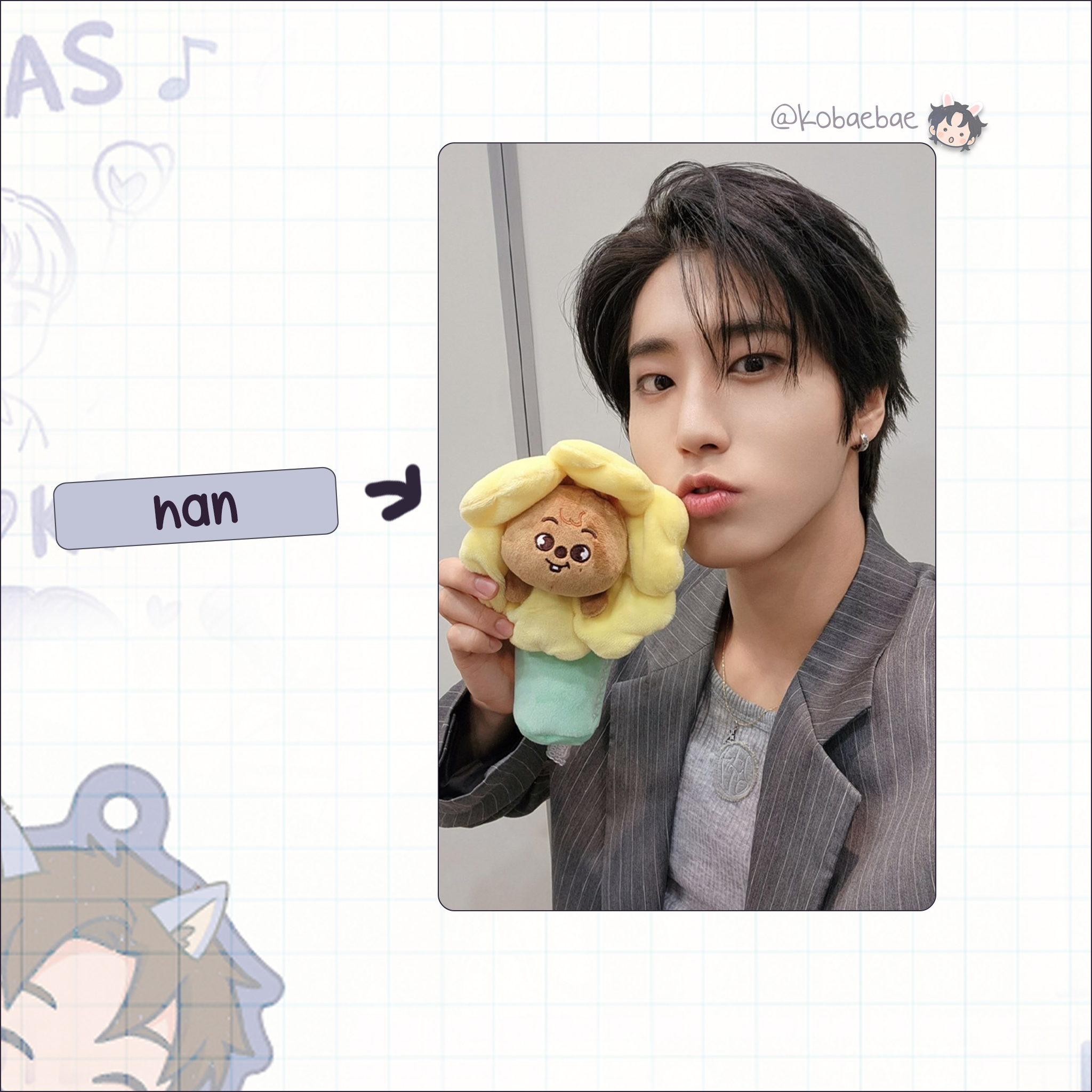 Skz - Handmade photocards kpop inspired - Bias set Skzoo Flower