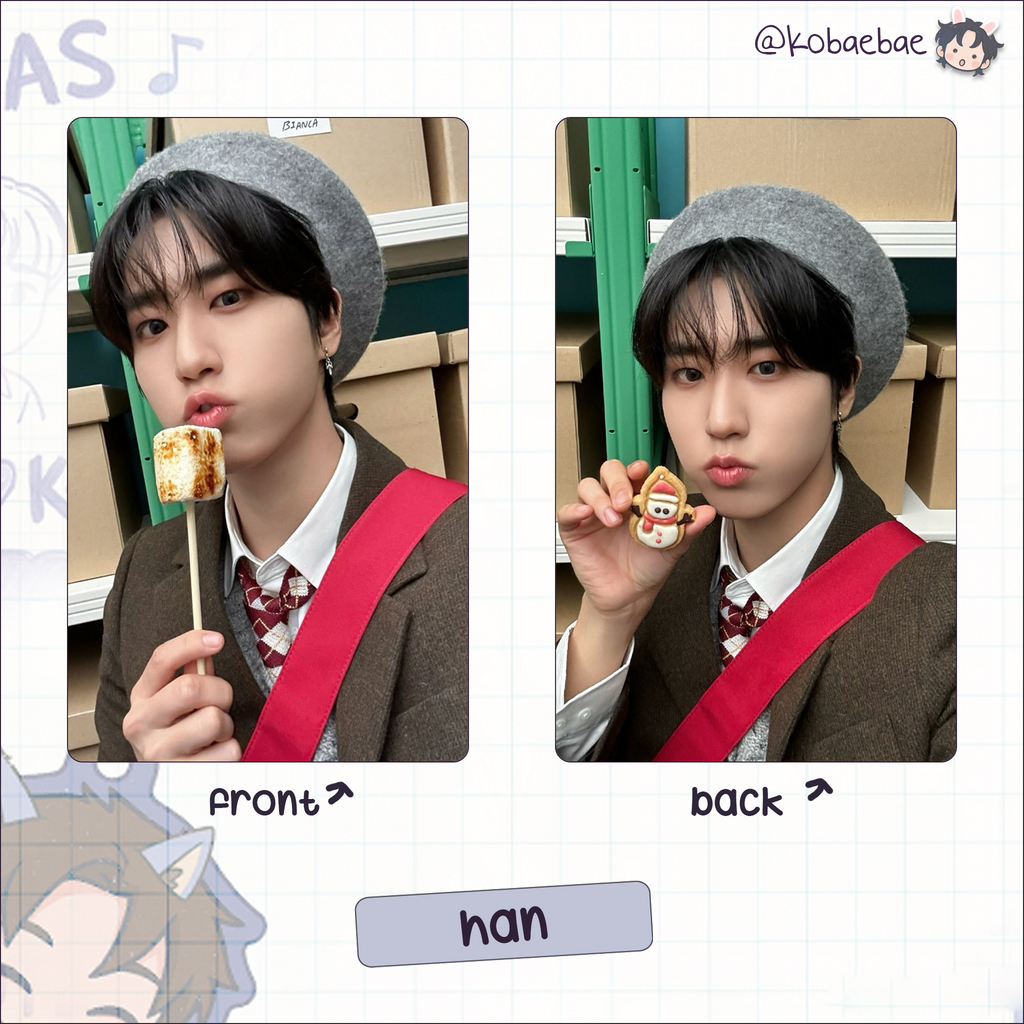 Skz - Christmas Stay4 Handmade photocards kpop inspired - Double side set