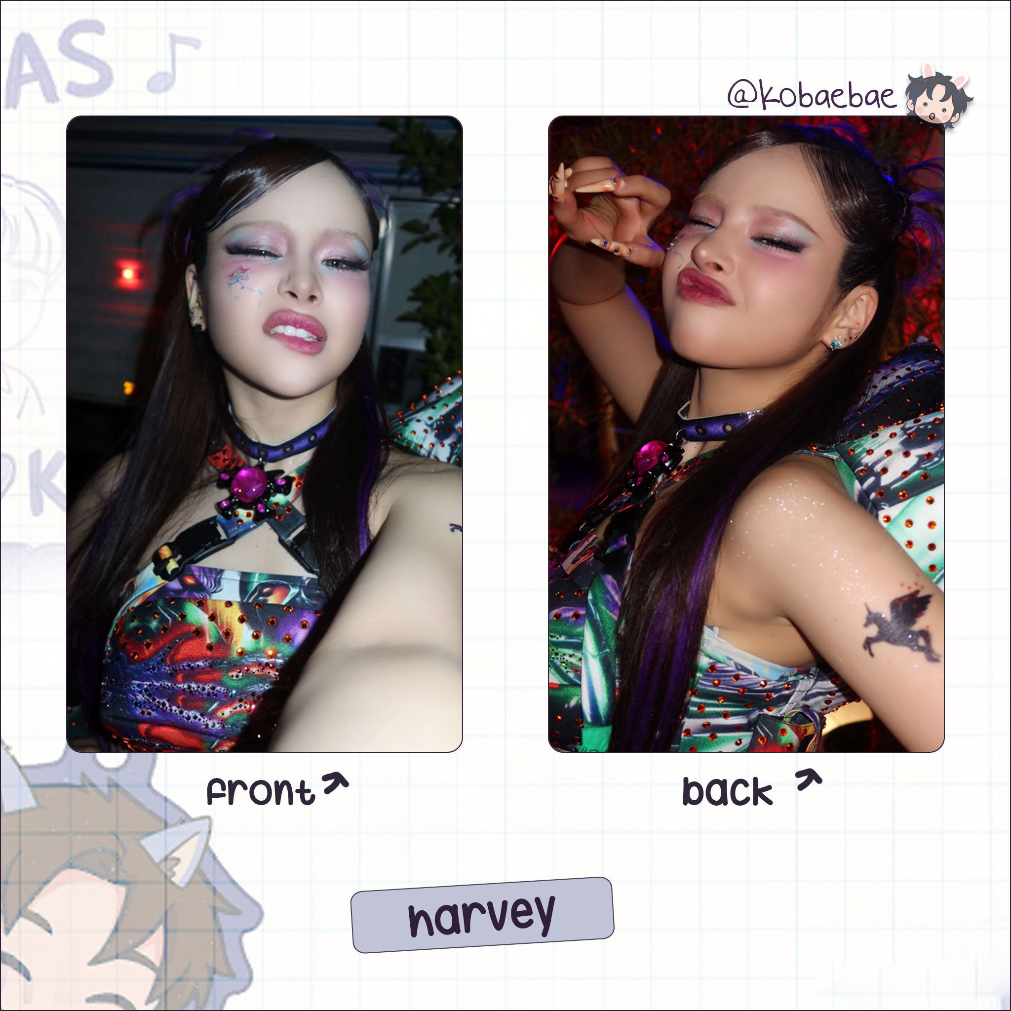 Xg - Coachella handmade photocards kpop inspired - Double bias set