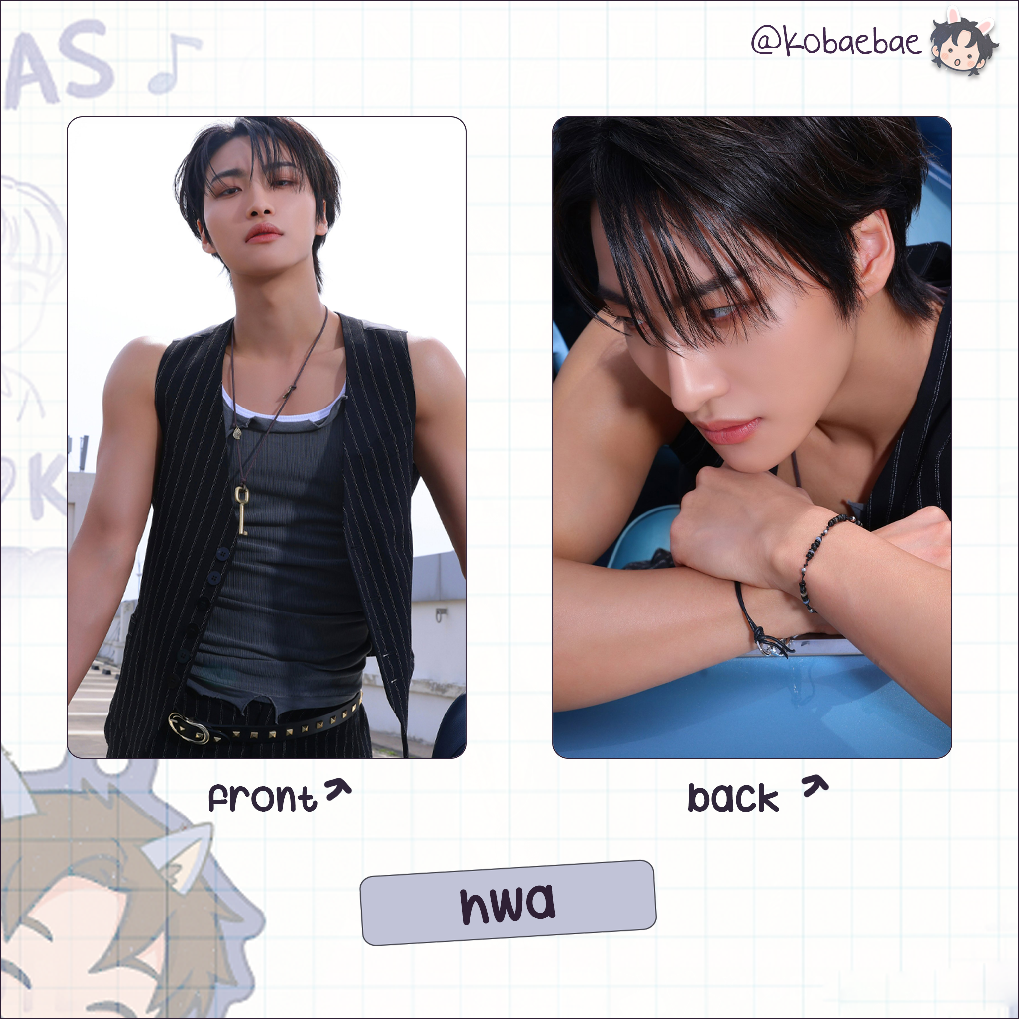 Atz - Golden H. 3 -  Handmade photocards kpop inspired - Double set 2