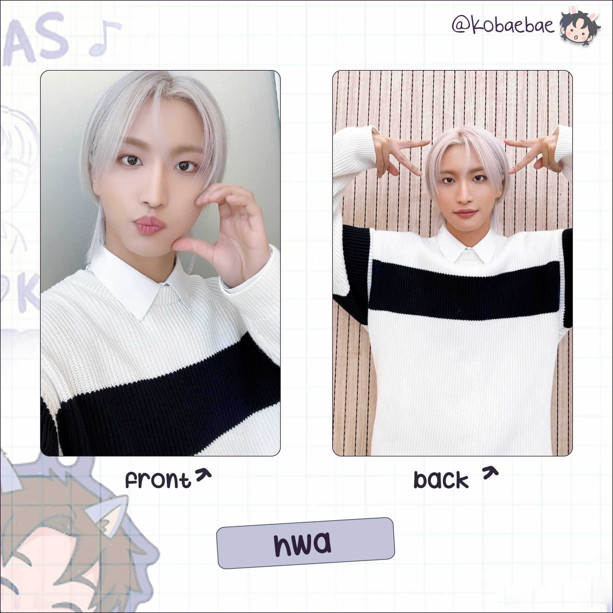 Atz - Bloggy handmade photocards kpop inspired - Bias set 4 - Double side