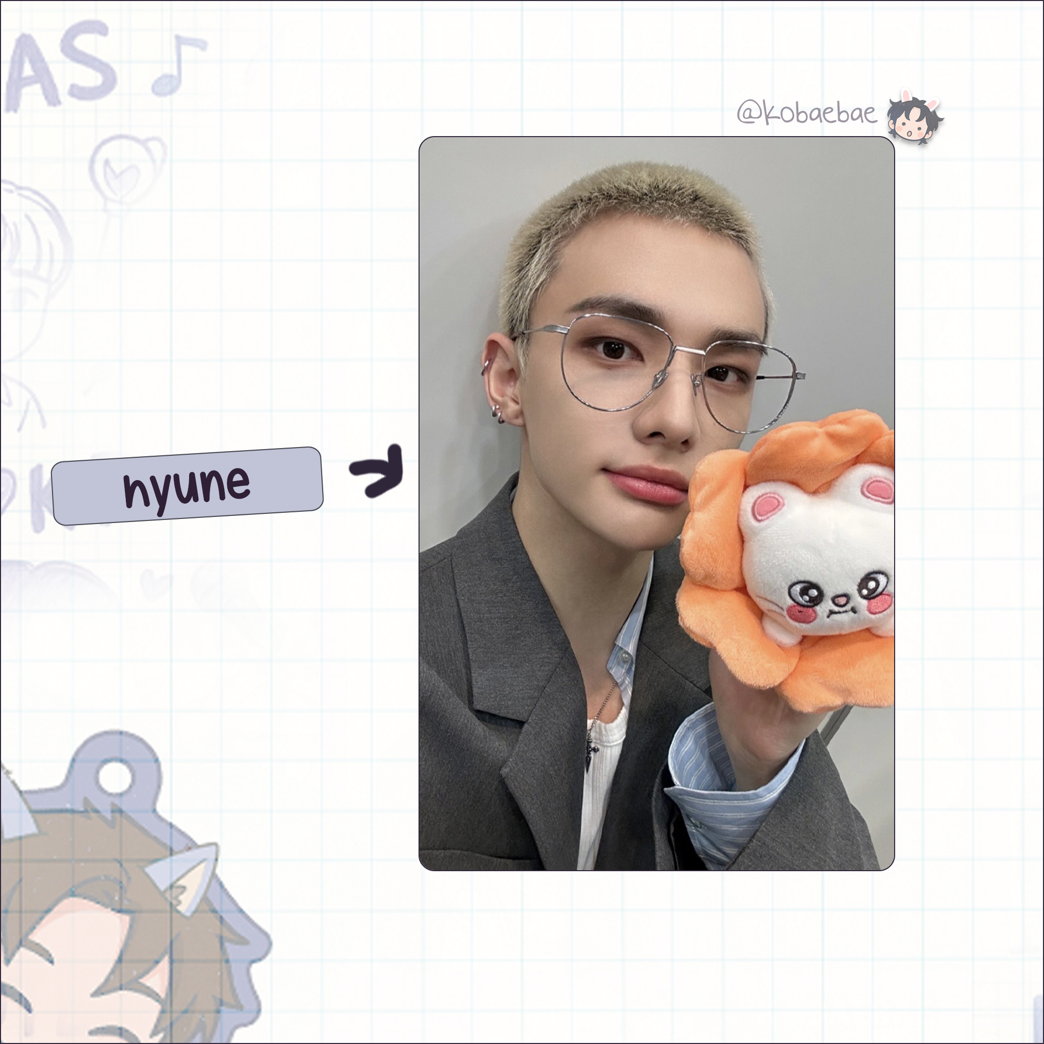 Skz - Handmade photocards kpop inspired - Bias set Skzoo Flower