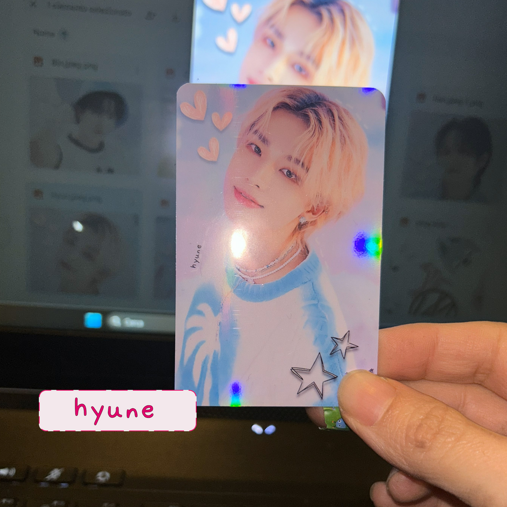 Skz - Rainbow holo set  handmade photocards kpop inspired - Dome set 2