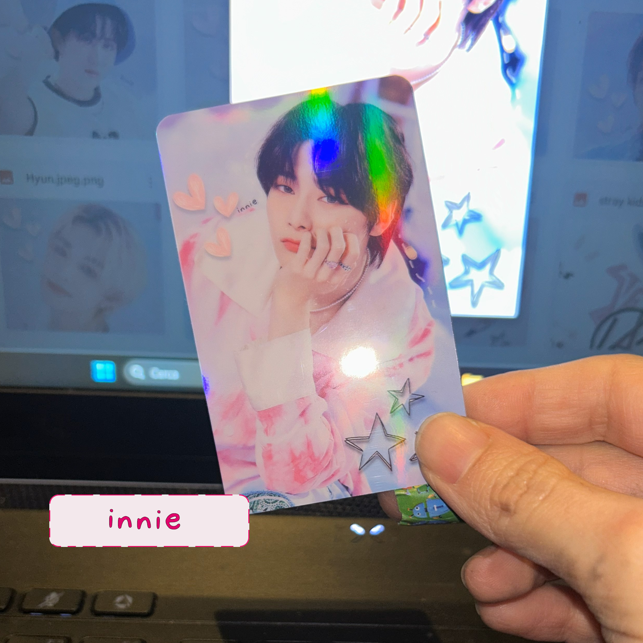 Skz - Rainbow holo set  handmade photocards kpop inspired - Dome set 2