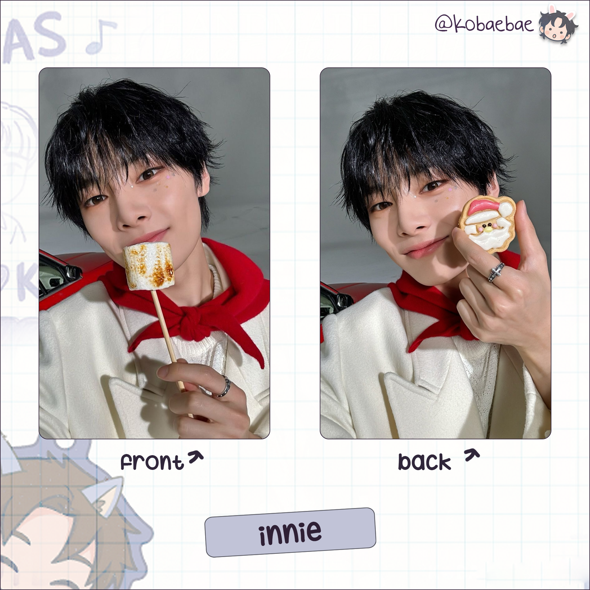 Skz - Christmas Stay4 Handmade photocards kpop inspired - Double side set