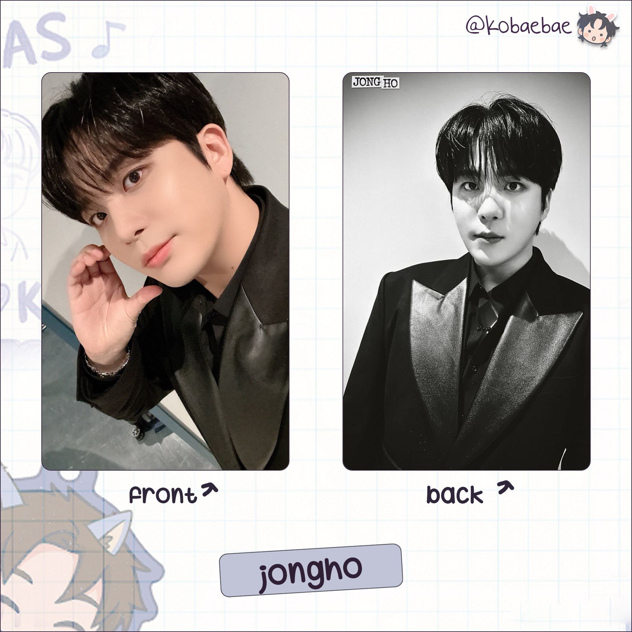 Atz - Self Style Handmade photocards kpop inspired - Double side set 1