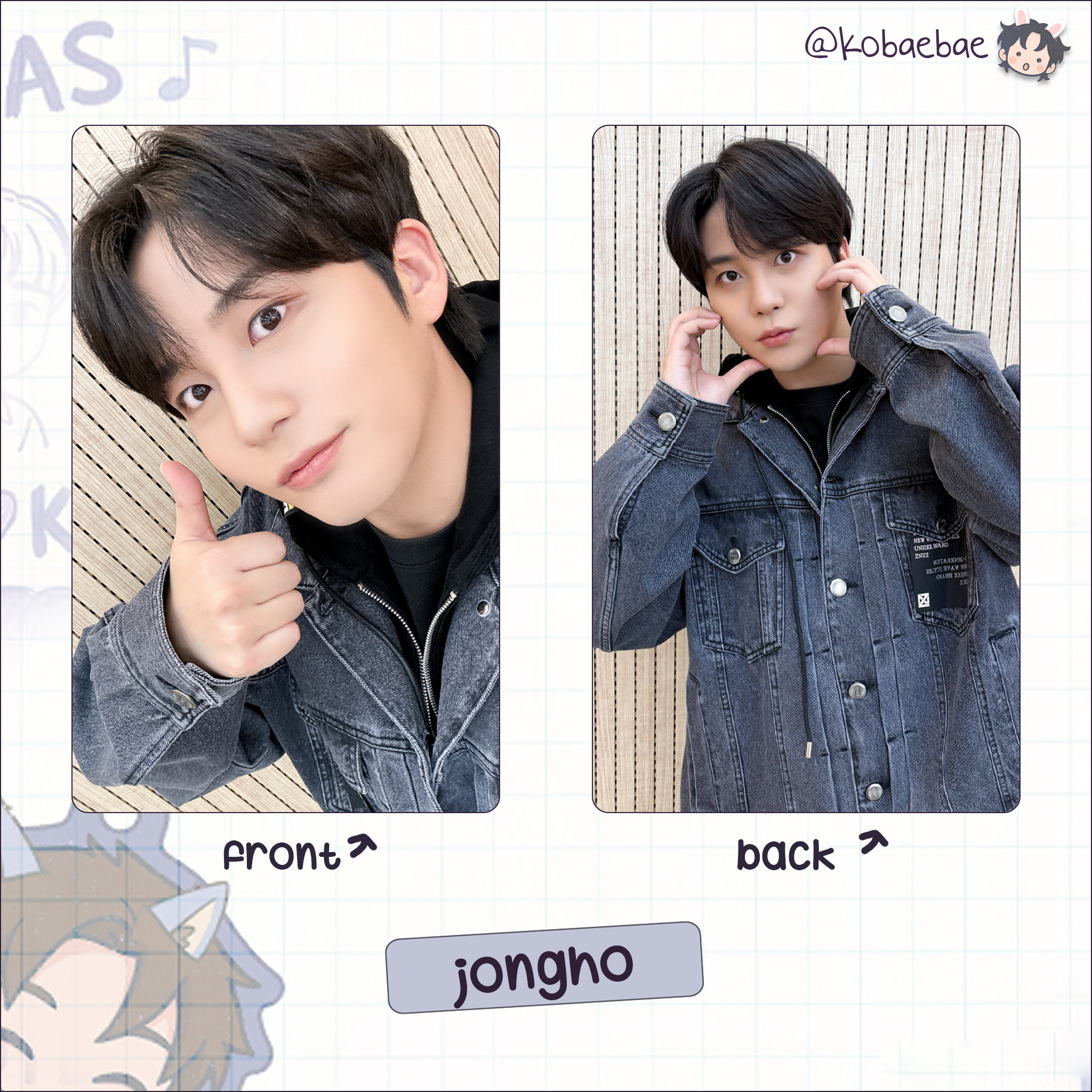 Atz - Bloggy handmade photocards kpop inspired - Bias set 4 - Double side