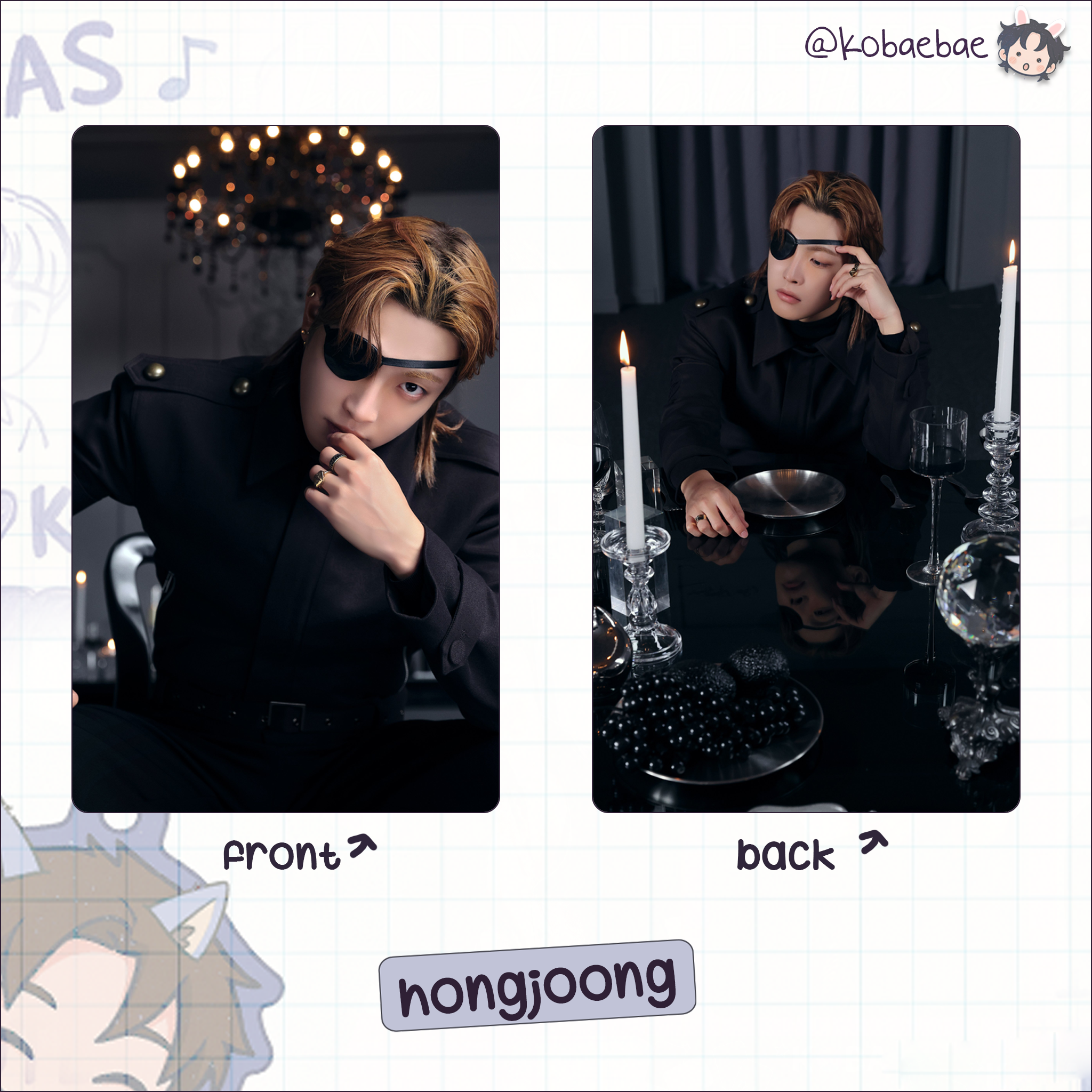 Ateez (Atz) - Golden H. 4 -  Handmade photocards kpop inspired - Double side set 2