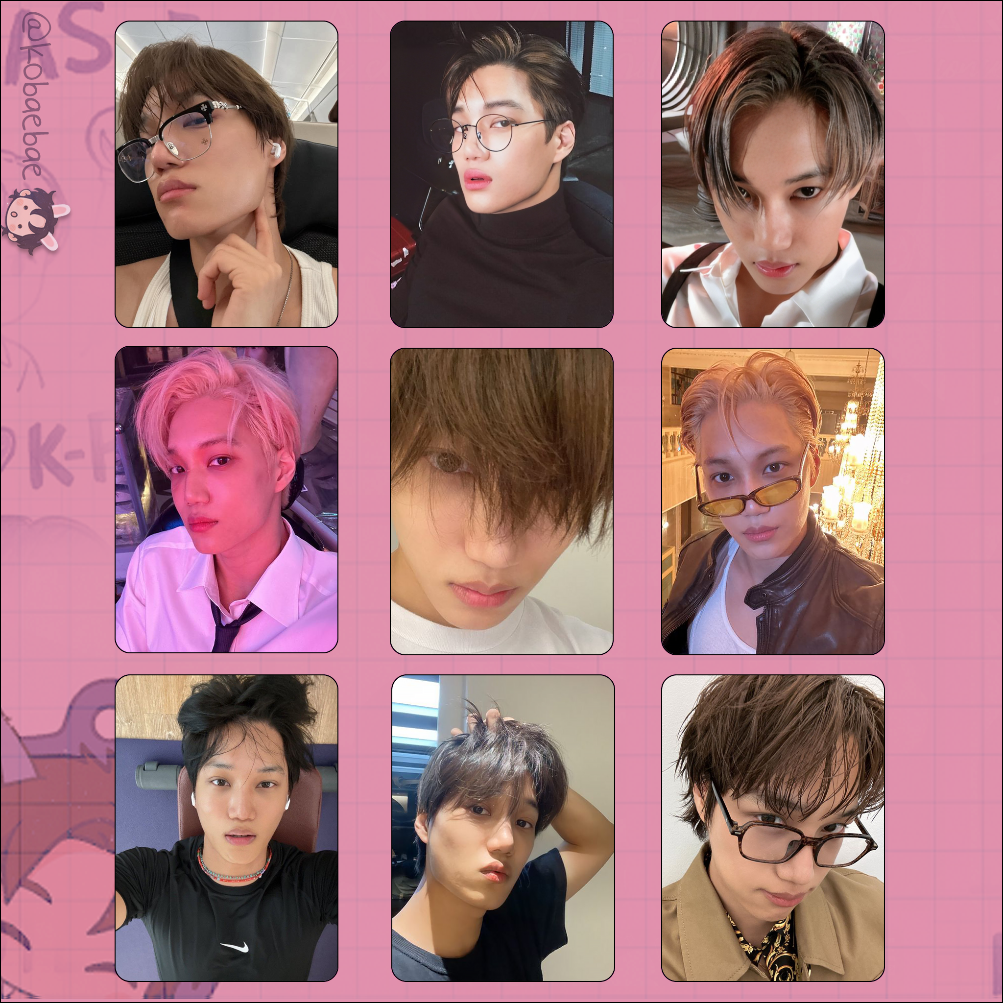 Kai - handmade photocards kpop inspired - bias set