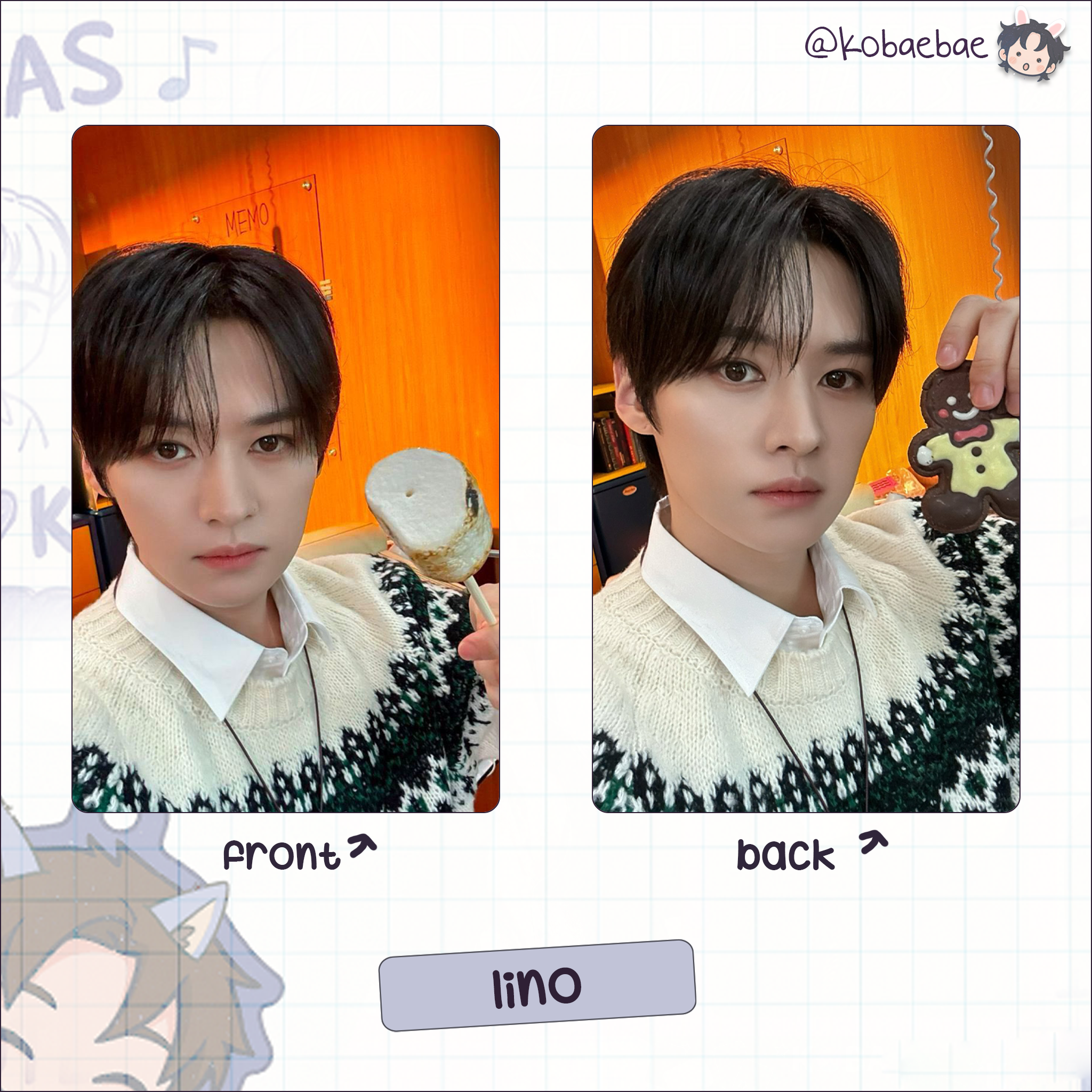 Skz - Christmas Stay4 Handmade photocards kpop inspired - Double side set