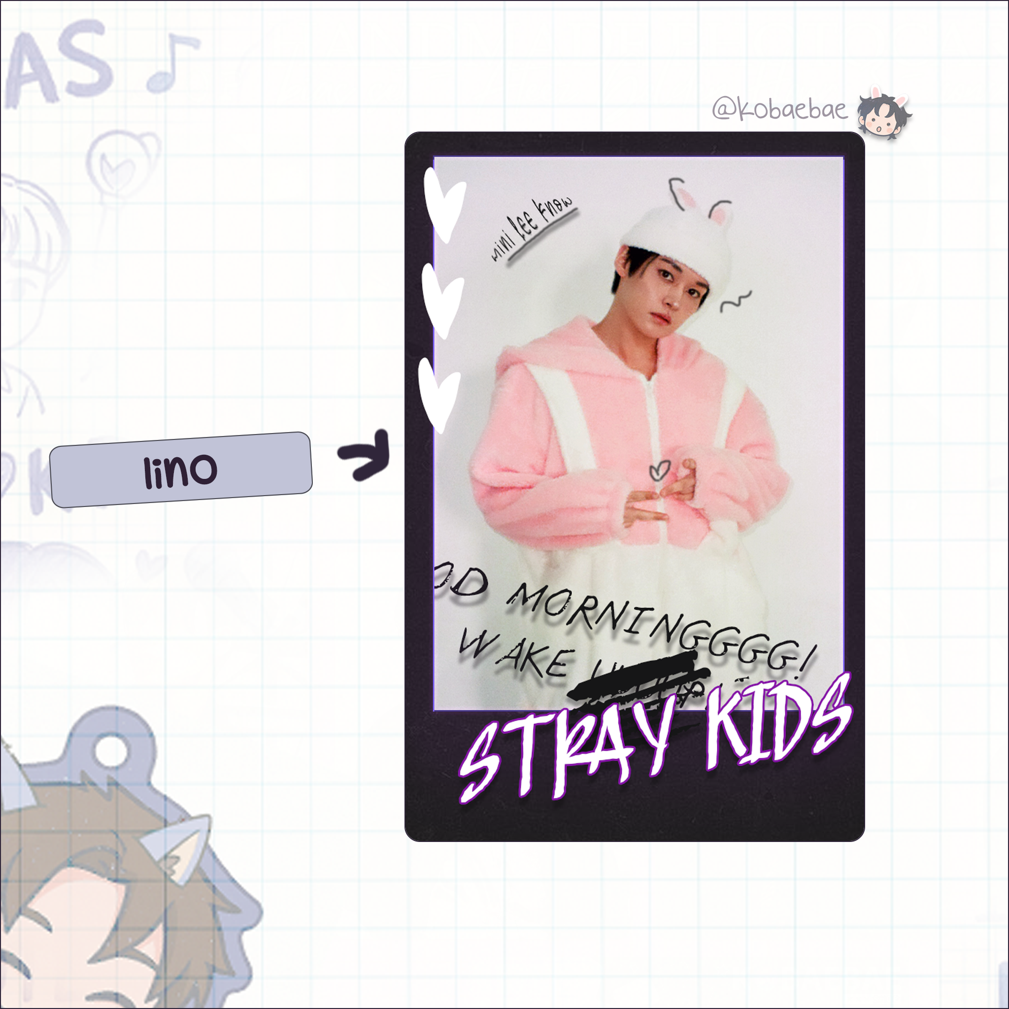 Stray Kids (Skz) - Cutie Pola  Instant-Style Fanmade Photo Print - Bias set