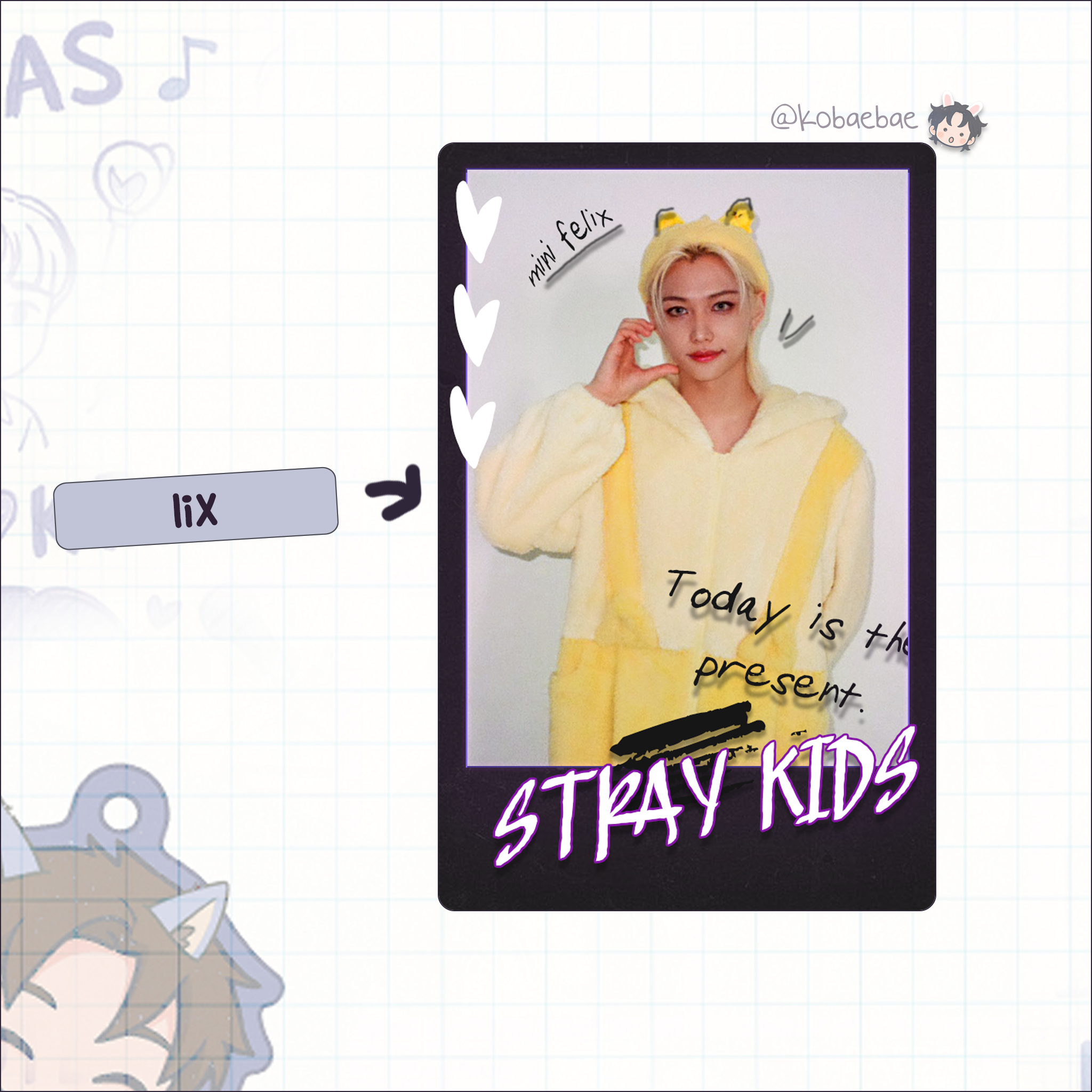 Stray Kids (Skz) - Cutie Pola  Instant-Style Fanmade Photo Print - Bias set
