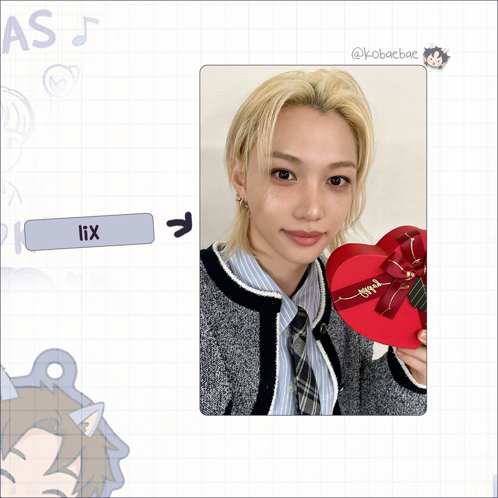 Stray Kids - Be my Valentine handmade photocards kpop inspired - bias set 2026