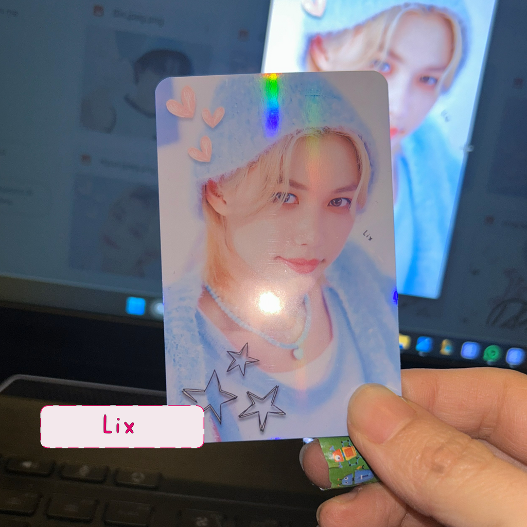 Skz - Rainbow holo set  handmade photocards kpop inspired - Dome set 2