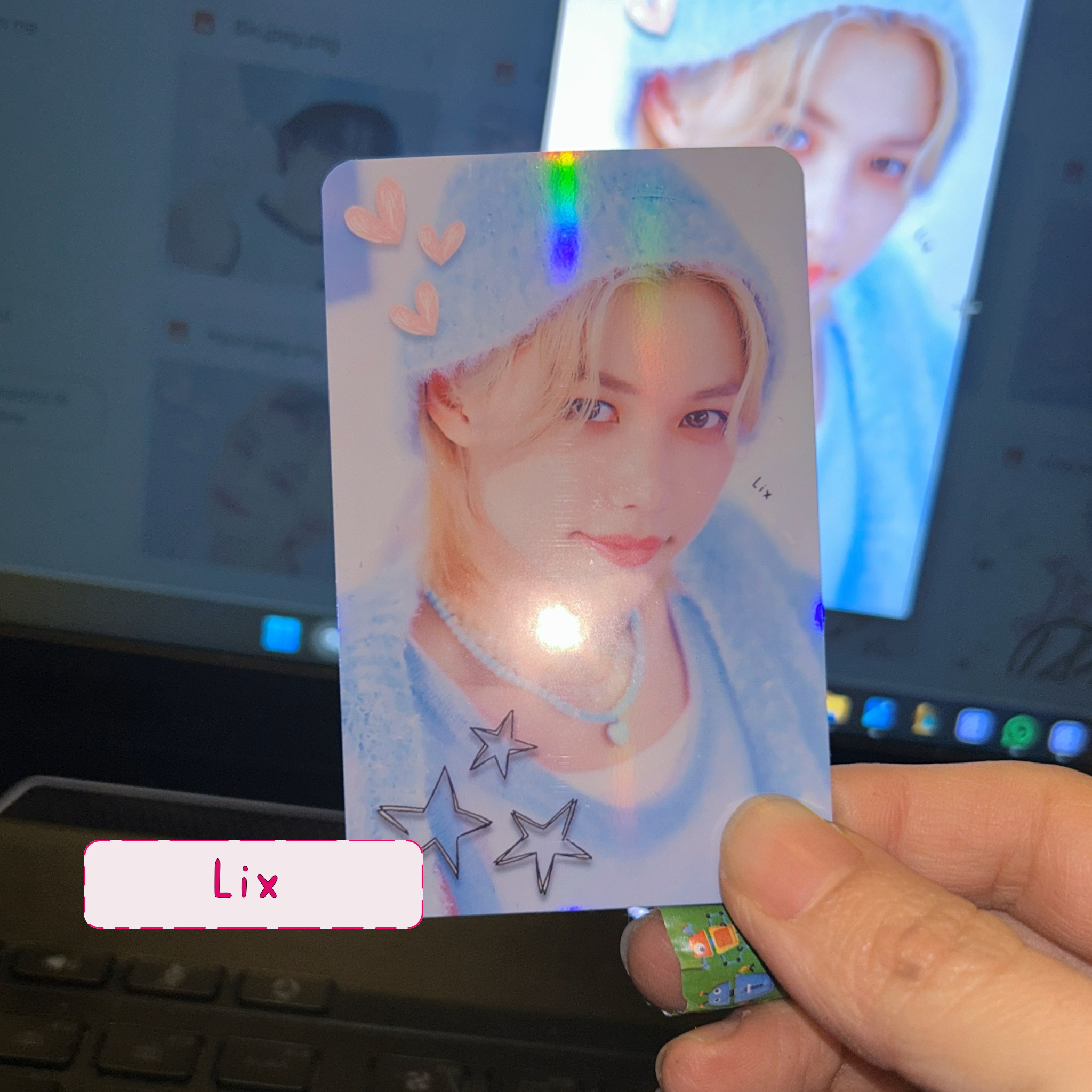 Skz - Rainbow holo set  handmade photocards kpop inspired - Dome set 2