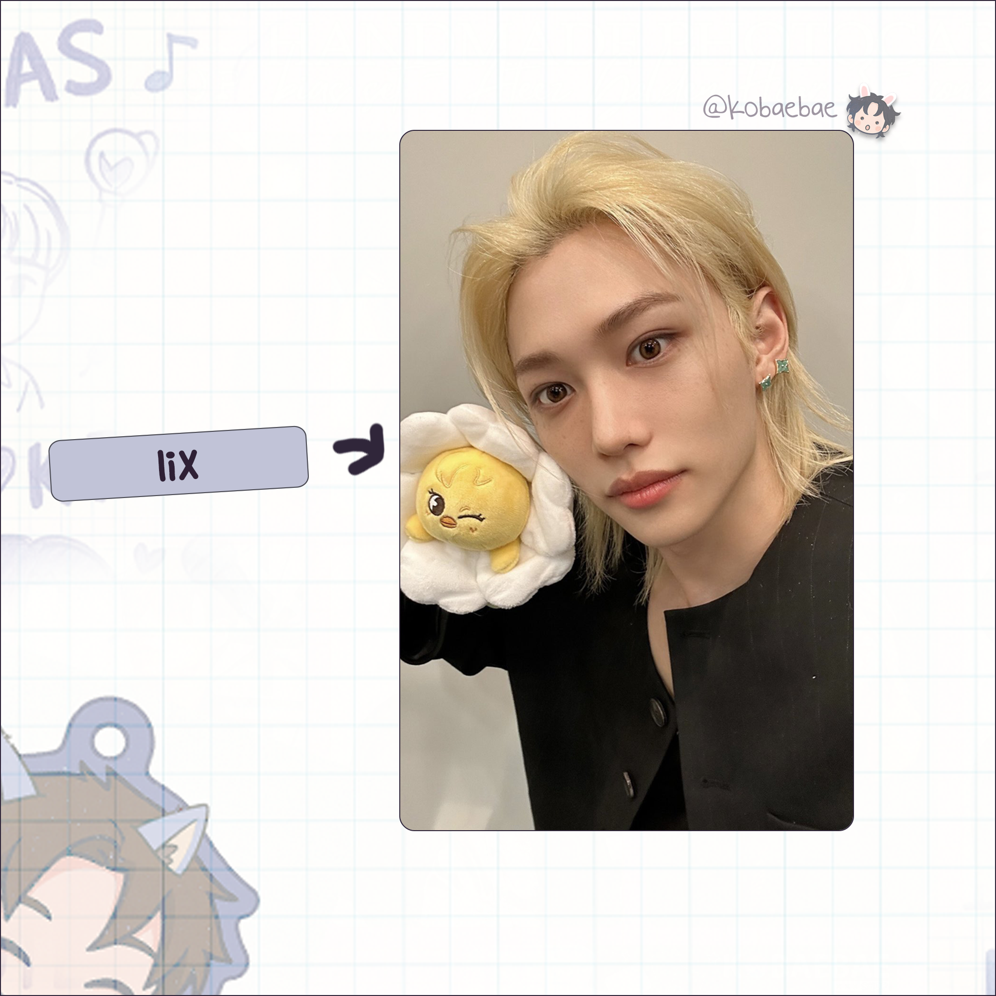 Skz - Handmade photocards kpop inspired - Bias set Skzoo Flower