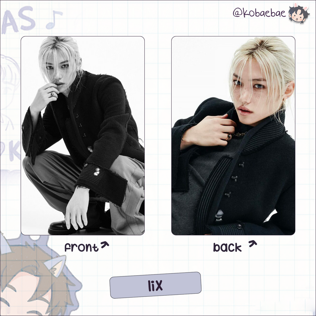 Skz - R.S. Handmade photocards kpop inspired - Double Side Bias Set