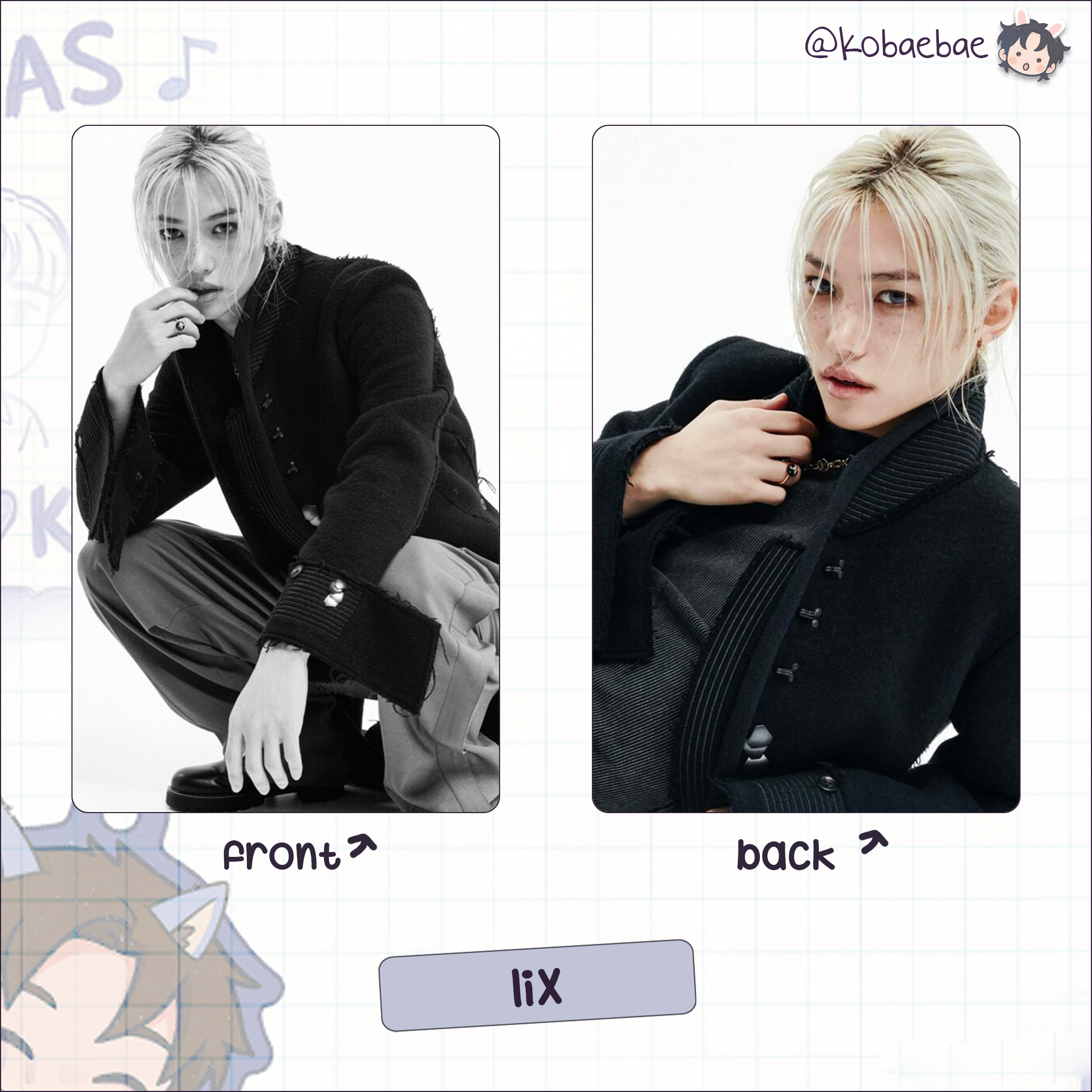 Skz - R.S. Handmade photocards kpop inspired - Double Side Bias Set