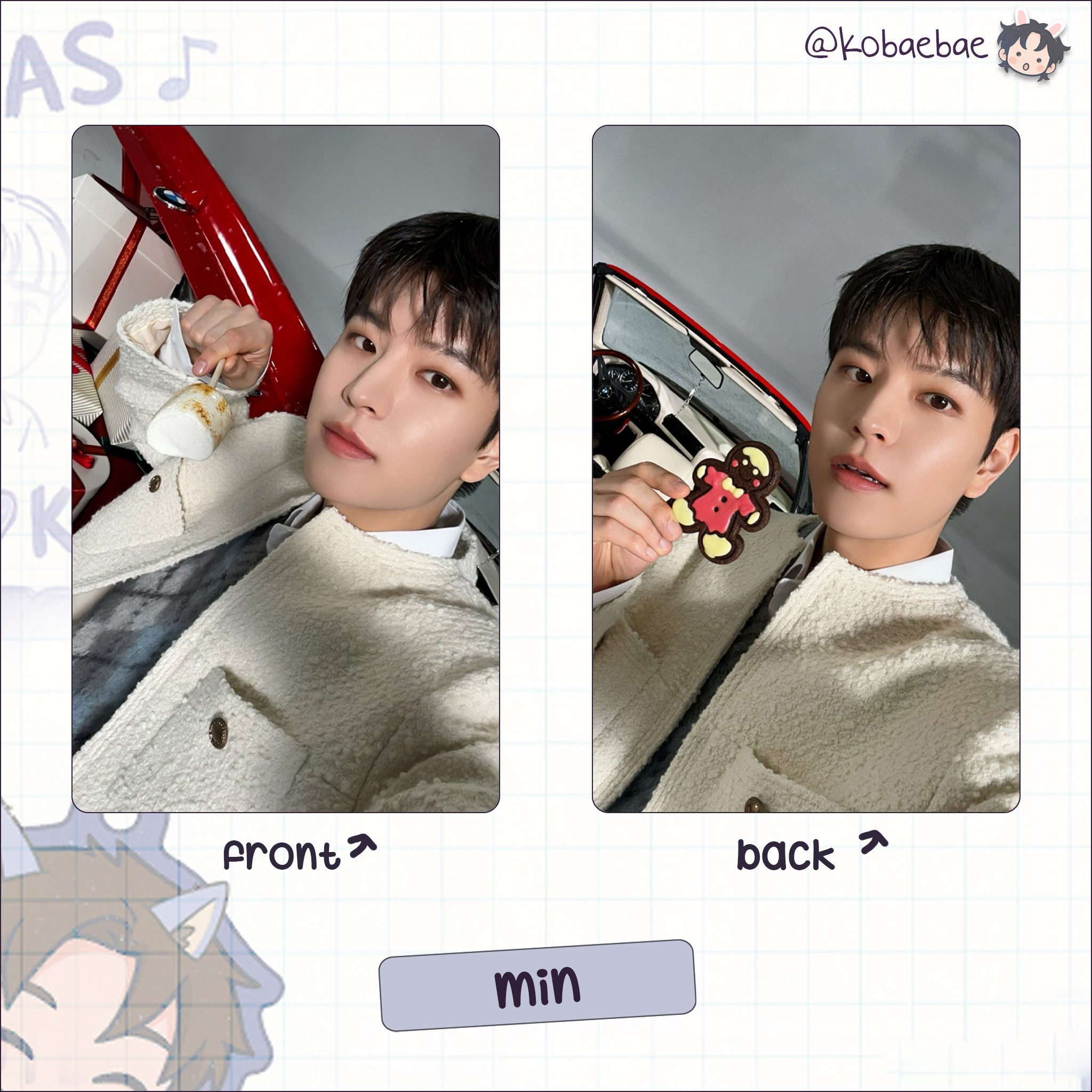 Skz - Christmas Stay4 Handmade photocards kpop inspired - Double side set