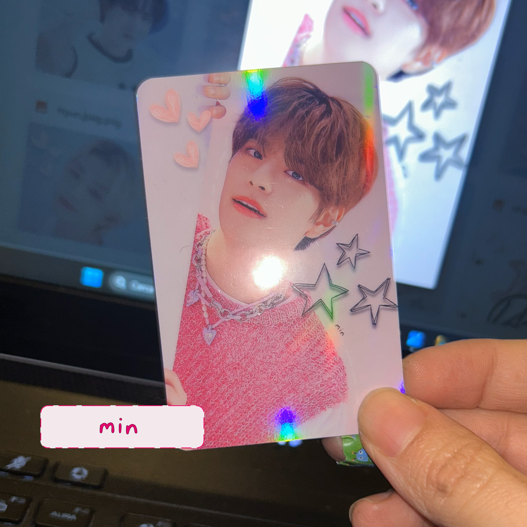 Skz - Rainbow holo set  handmade photocards kpop inspired - Dome set 2