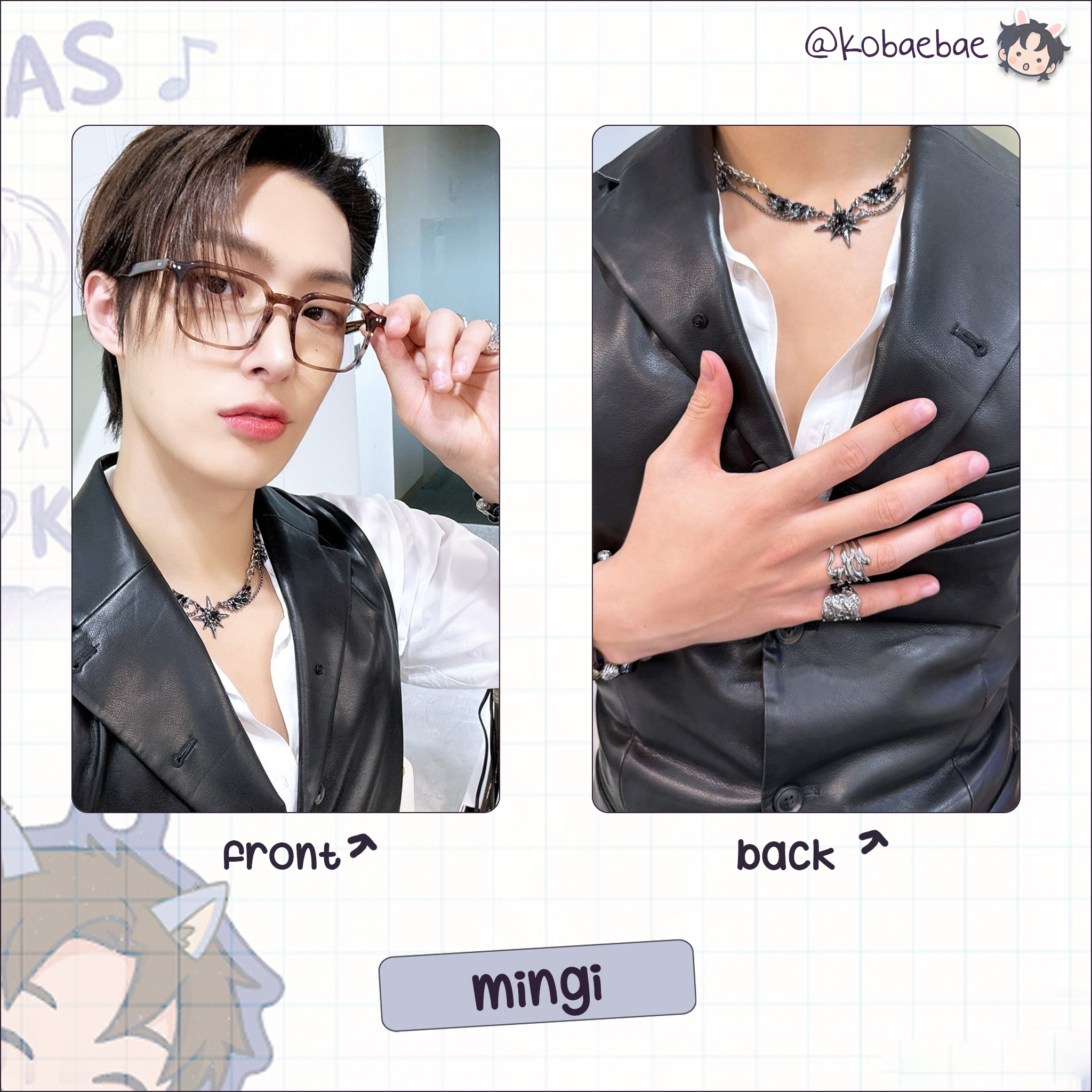 Atz - Teez Ray Handmade photocards kpop inspired - Double sideset