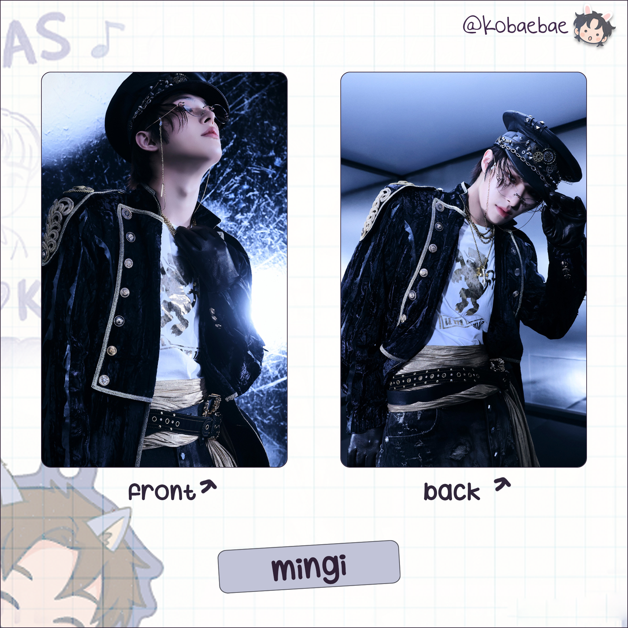 Ateez (Atz) - Golden H. 4 -  Handmade photocards kpop inspired - Double side set 3