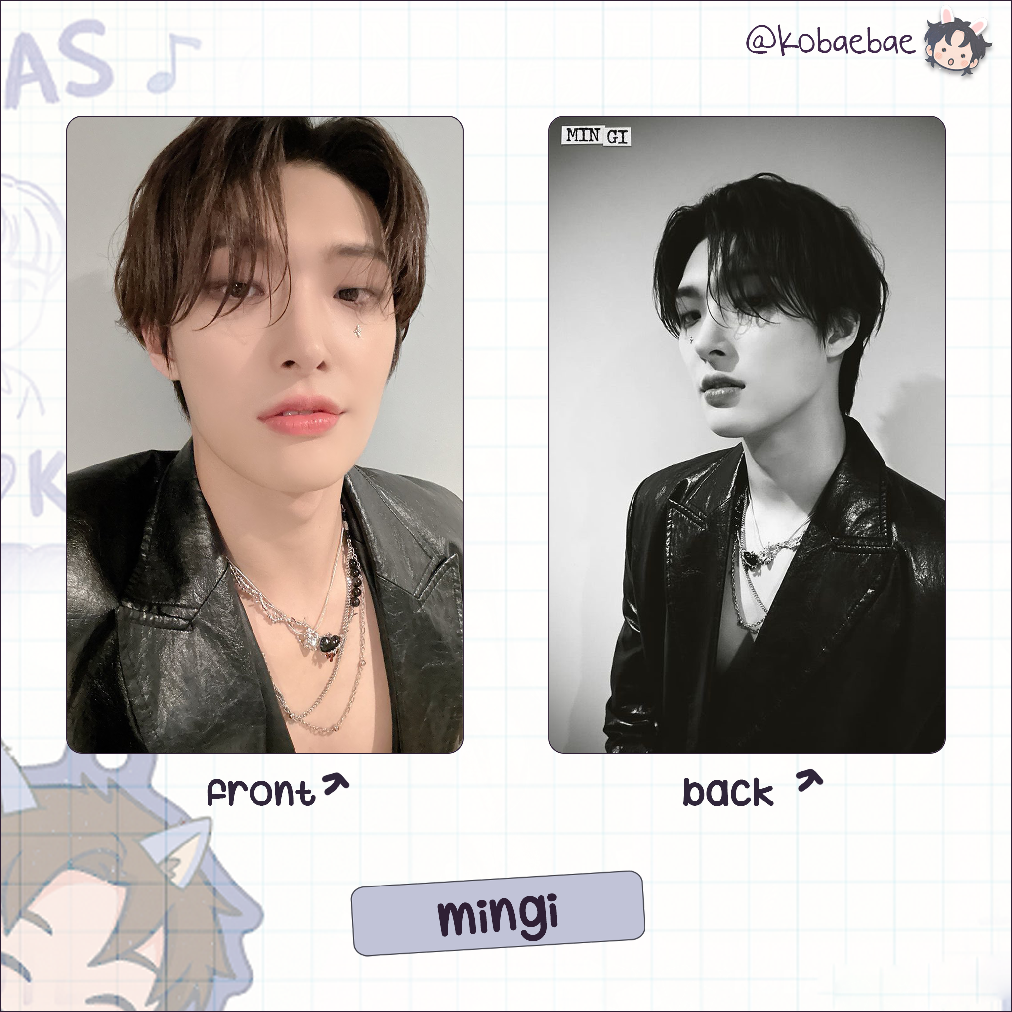 Atz - Self Style Handmade photocards kpop inspired - Double side set 1
