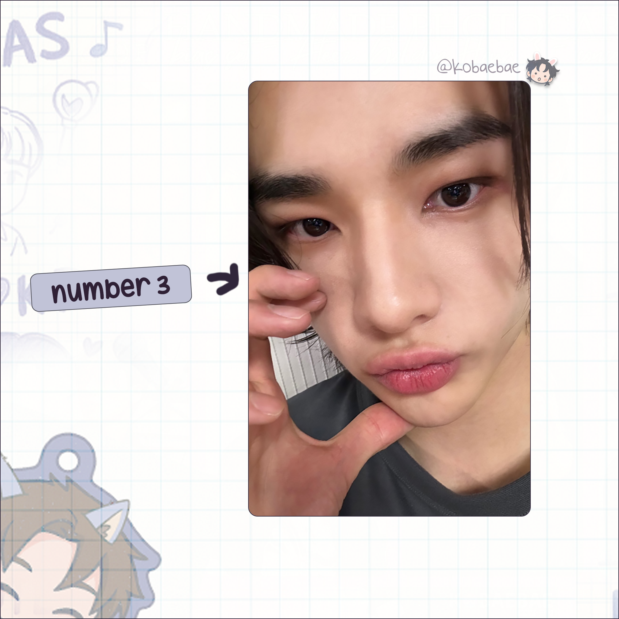 Skz (Stray Kids) - Hyunjin handmade photocards kpop inspired - Set 9