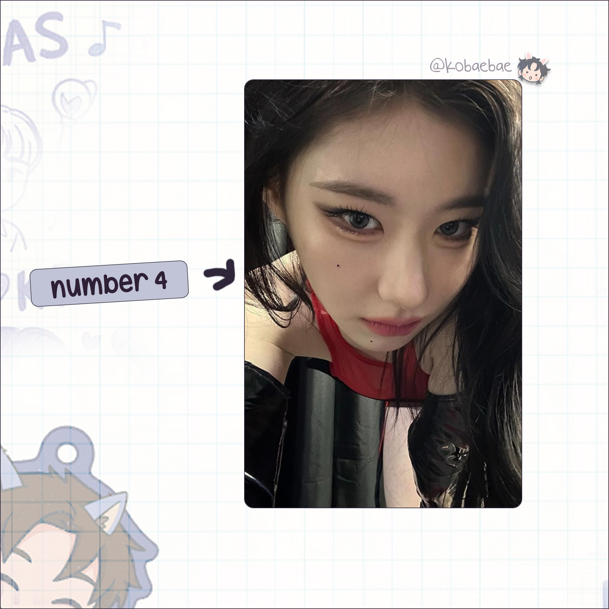 Itzy - Chae handmade photocards kpop inspired - Set 3