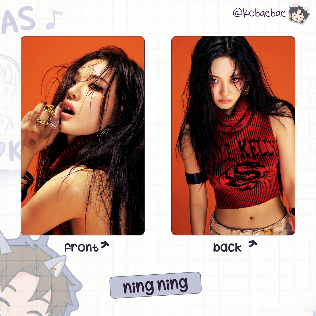 Aespa - Dirty Work Dirty Worker handmade photocards kpop inspired - double side set