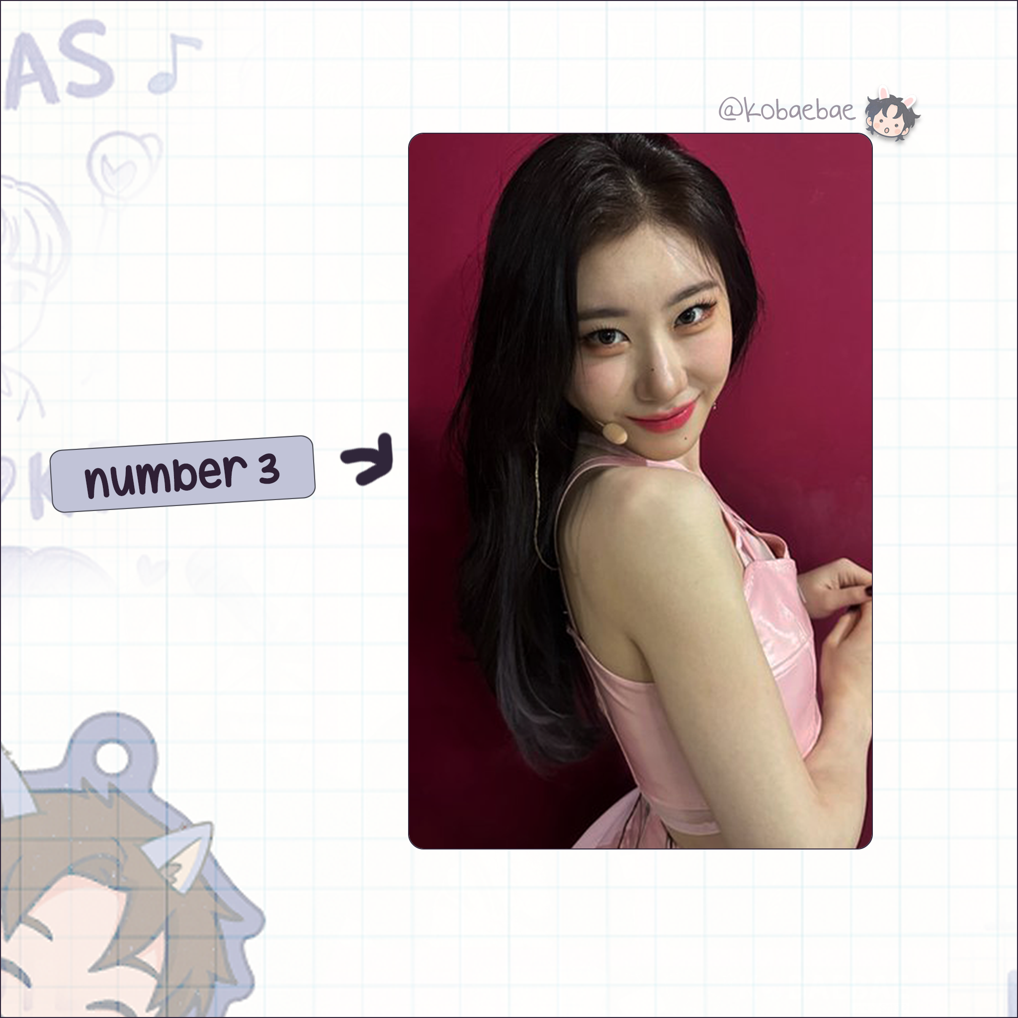 Itzy - Chae handmade photocards kpop inspired - Set 3
