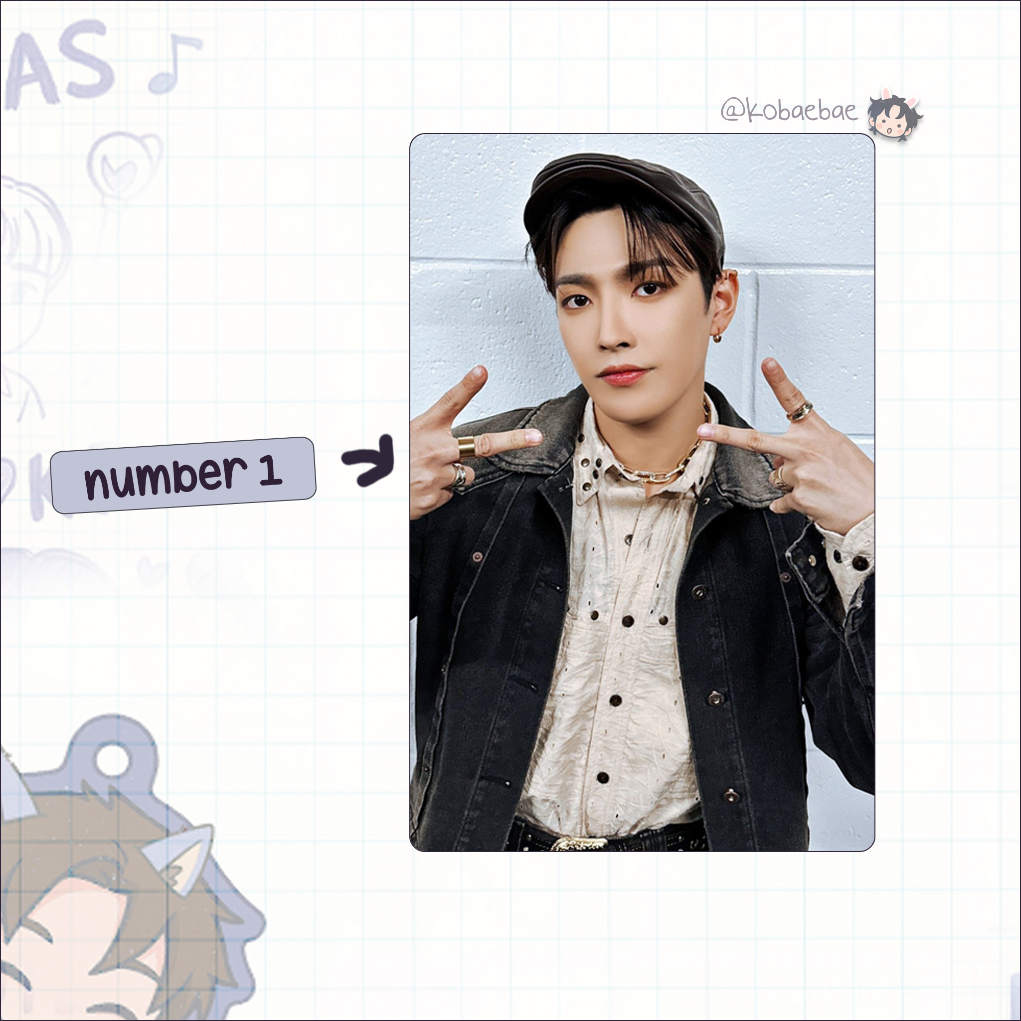 Atz - Hongjoong handmade photocards kpop inspired - Set 5