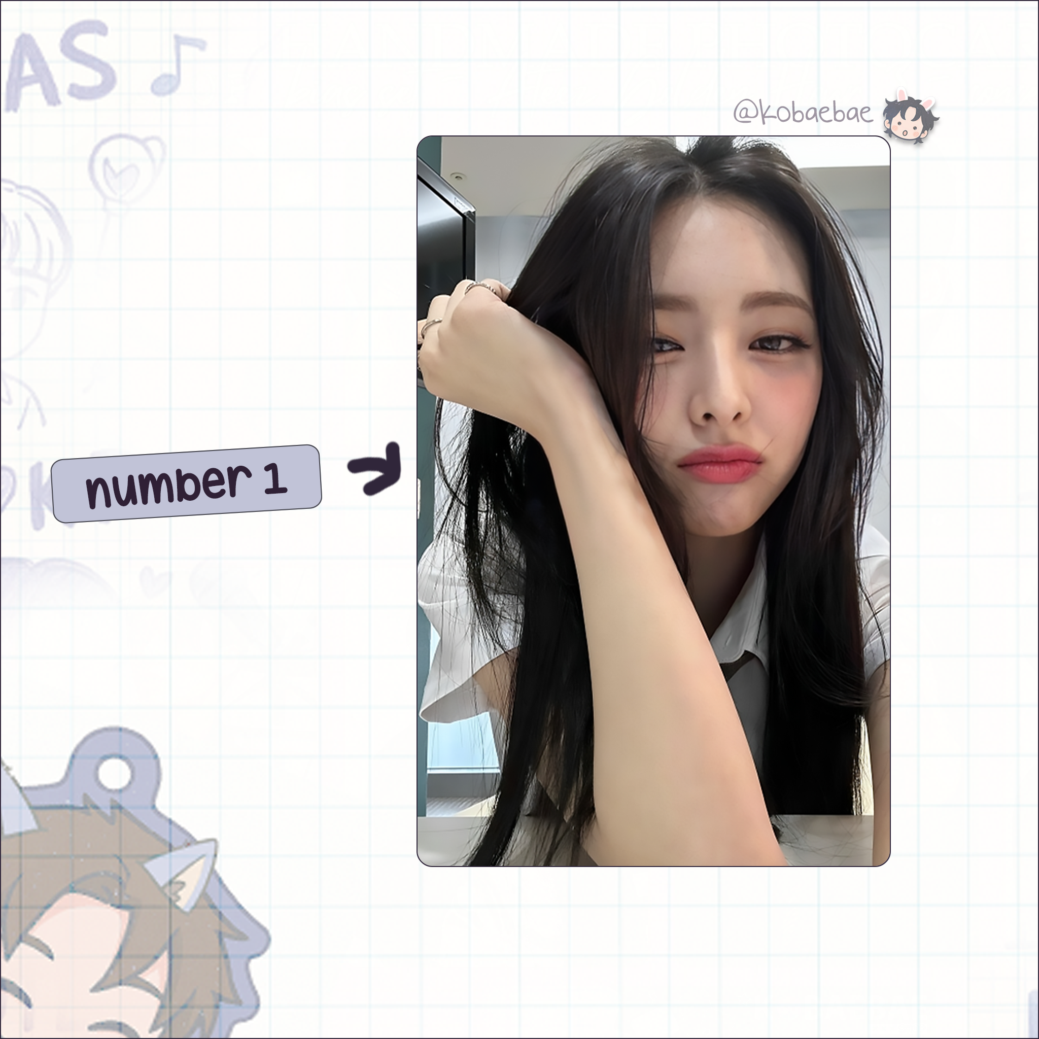 Itz - Yuna handmade photocards kpop inspired - Set 2