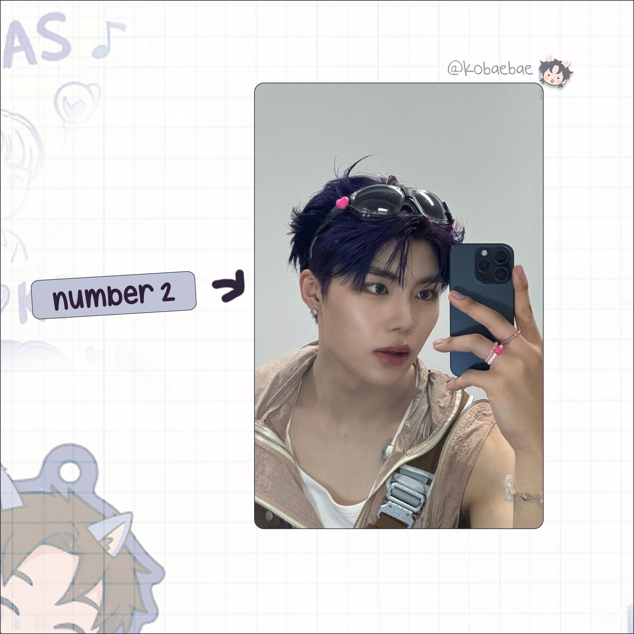 Zb1 - Gunwook handmade photocards kpop inspired - Set 2