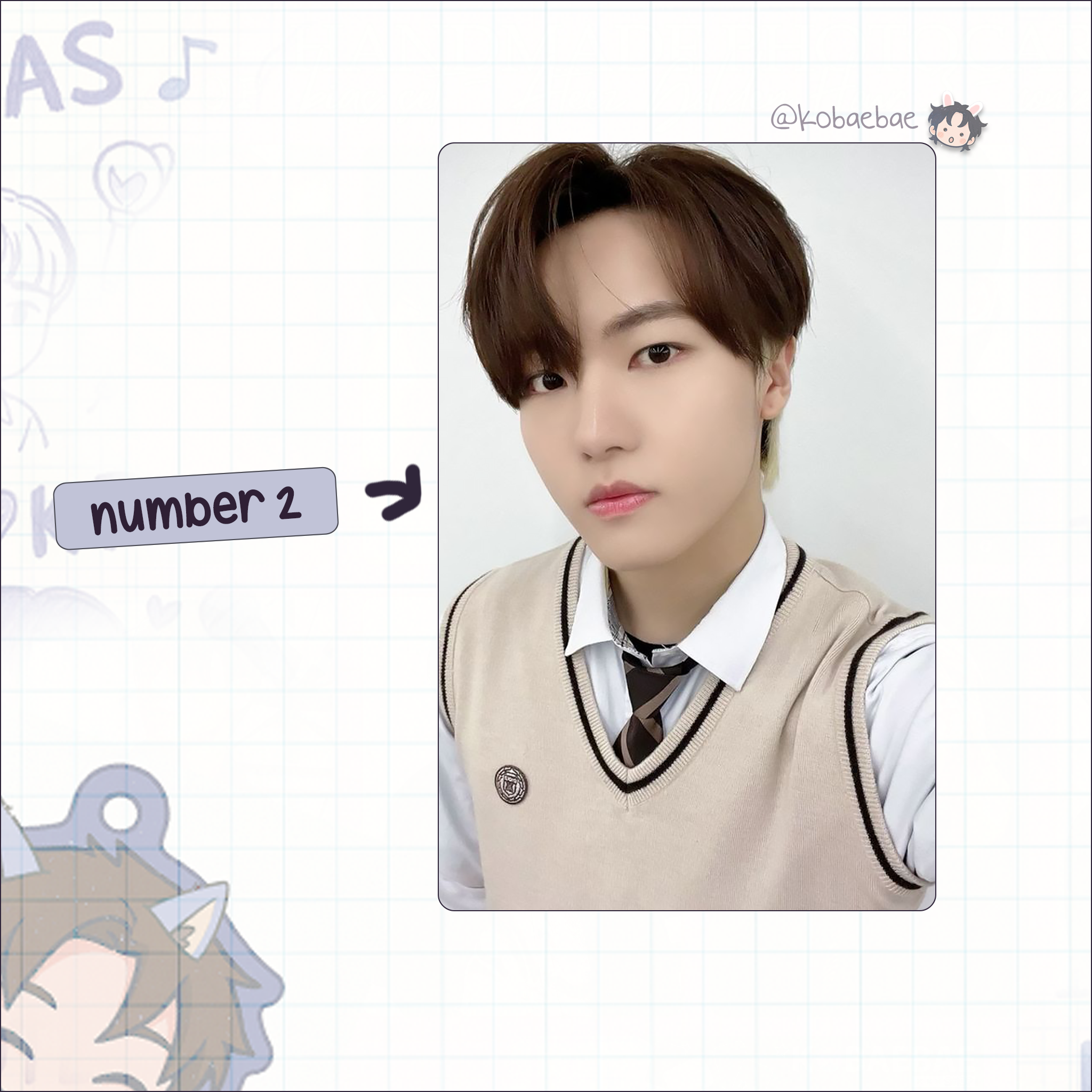 Xkrs - Junghoon handmade photocards kpop inspired - Set 1