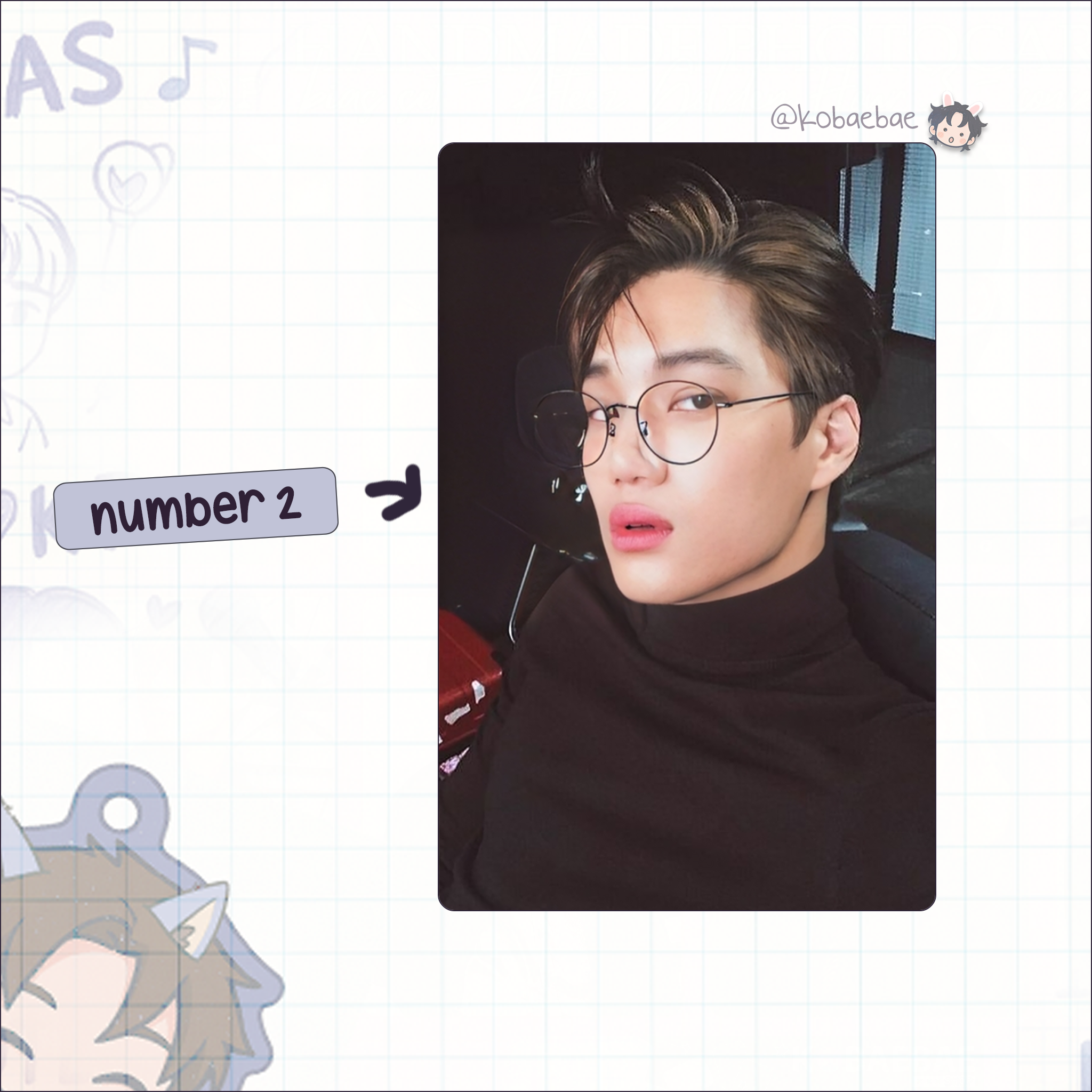 Kai - handmade photocards kpop inspired - bias set