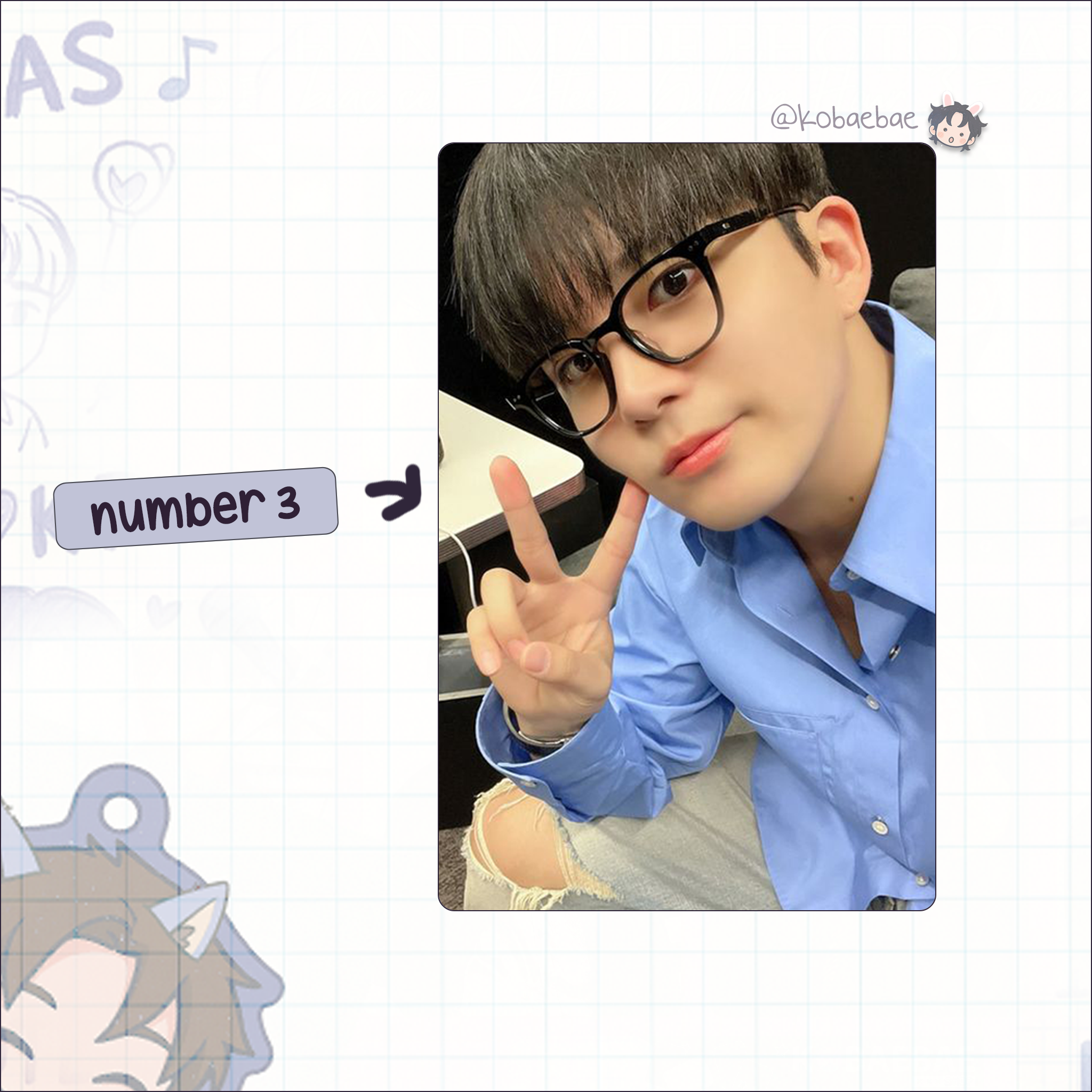 Atz - Jongho handmade photocards kpop inspired - Set 5