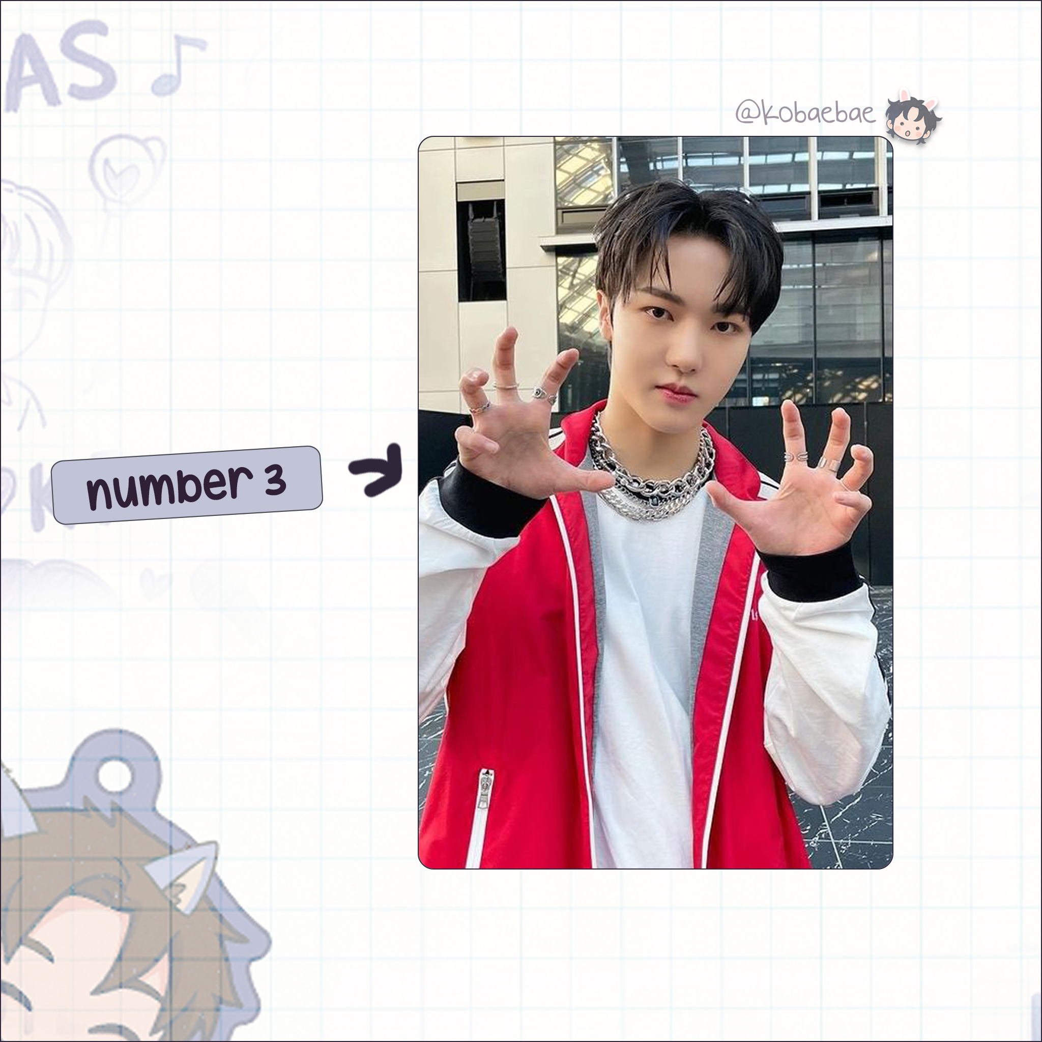 Xkrs - Junghoon handmade photocards kpop inspired - Set 1