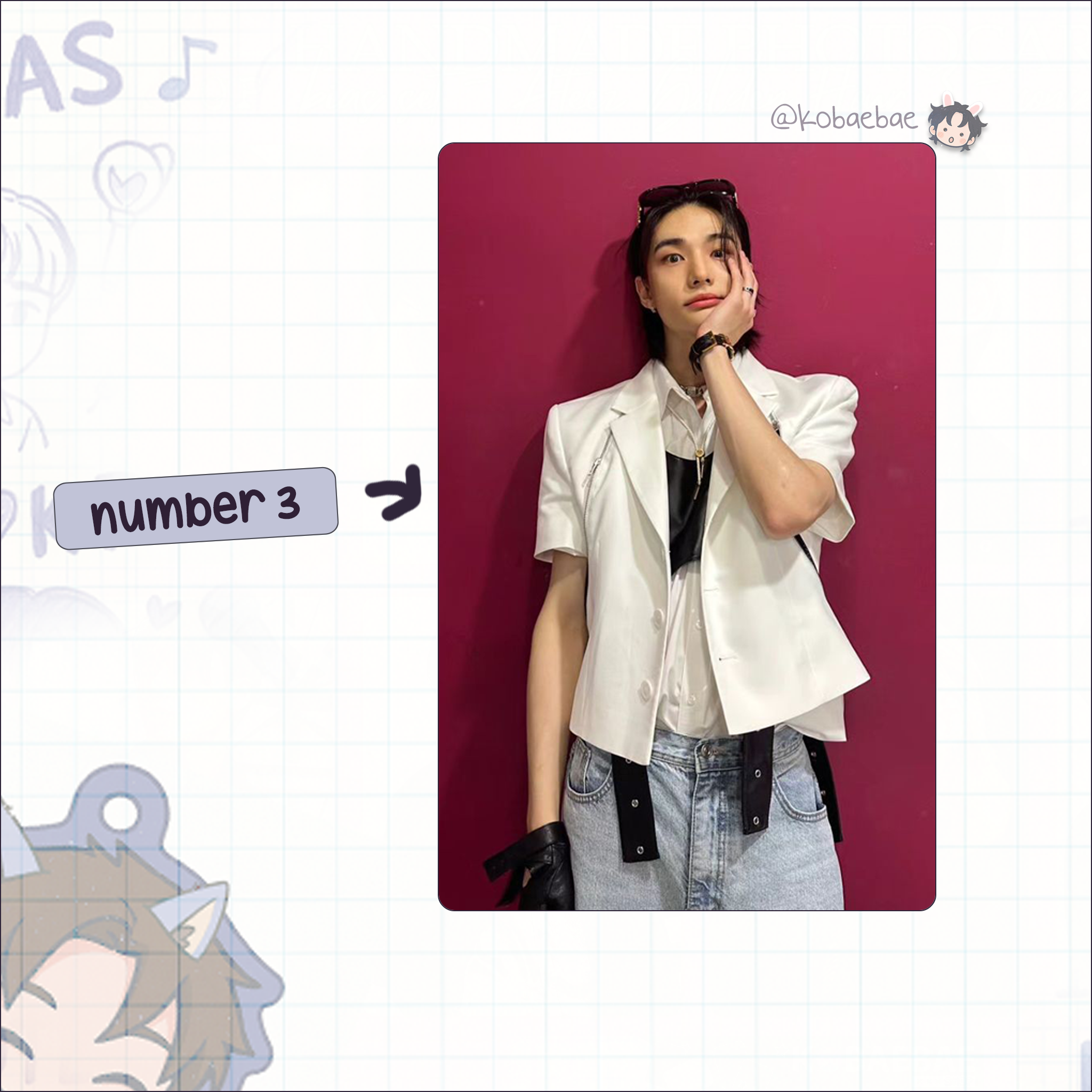 Skz (Stray Kids) - Hyunjin handmade photocards kpop inspired - Set 10