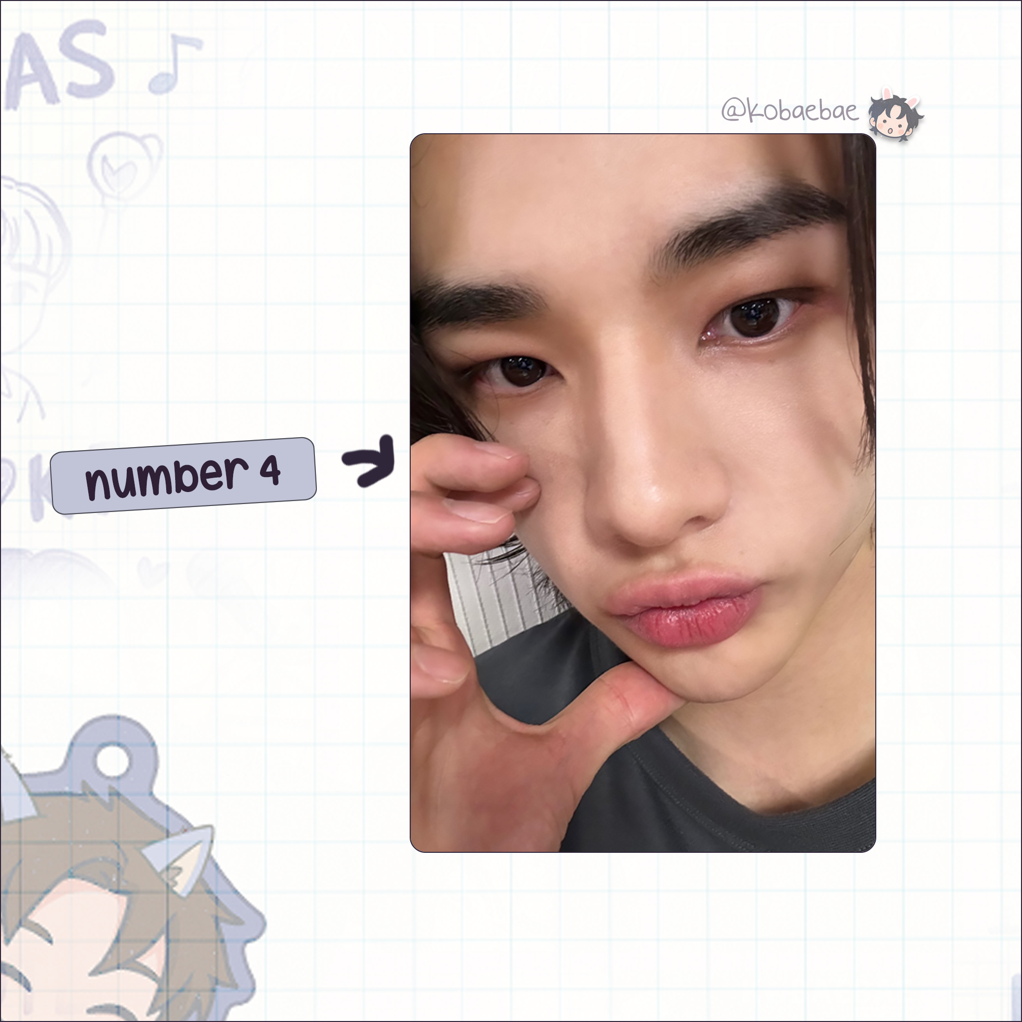 Skz (Stray Kids) - Hyunjin handmade photocards kpop inspired - Set 10