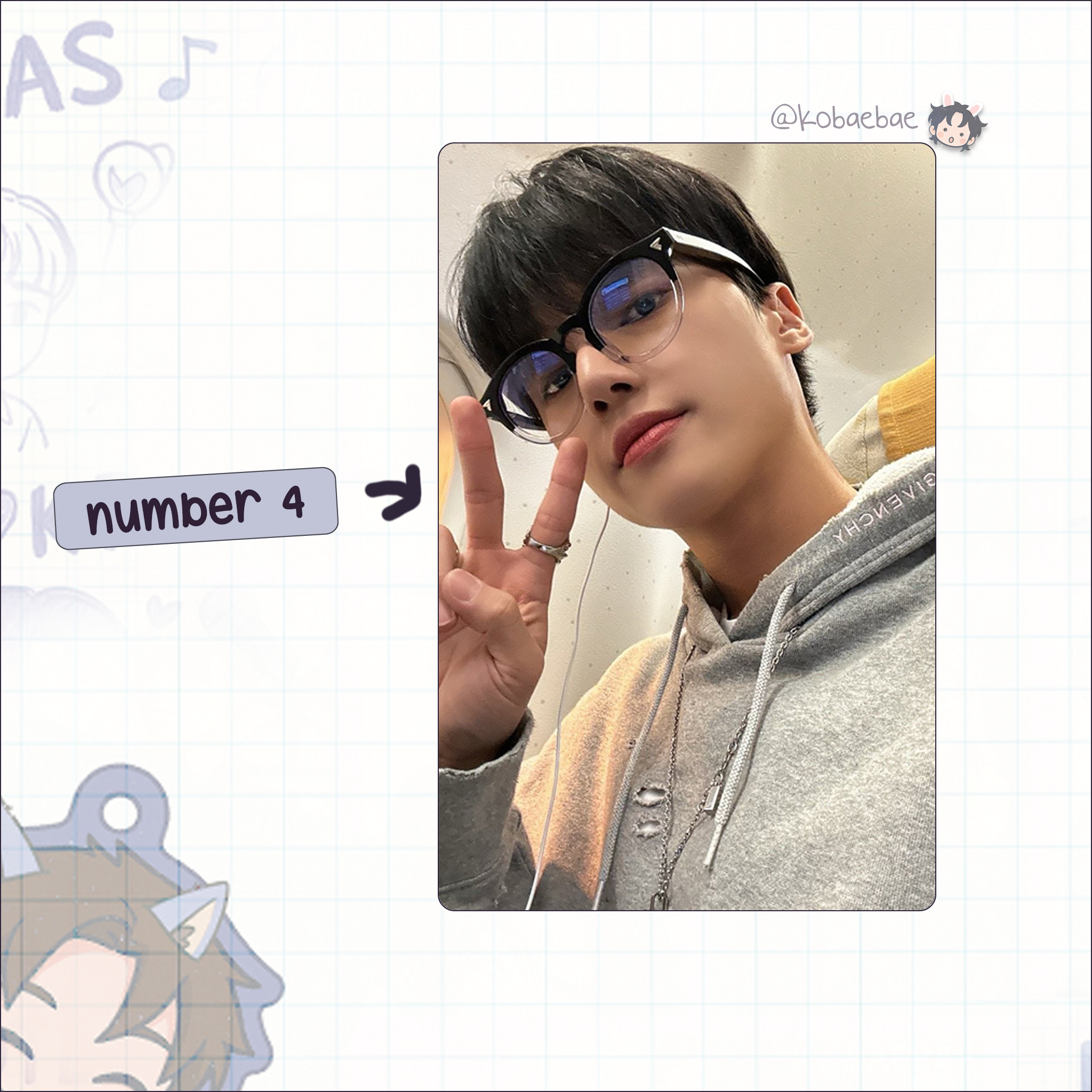 Atz - Wooyoung handmade photocards kpop inspired - Set 5