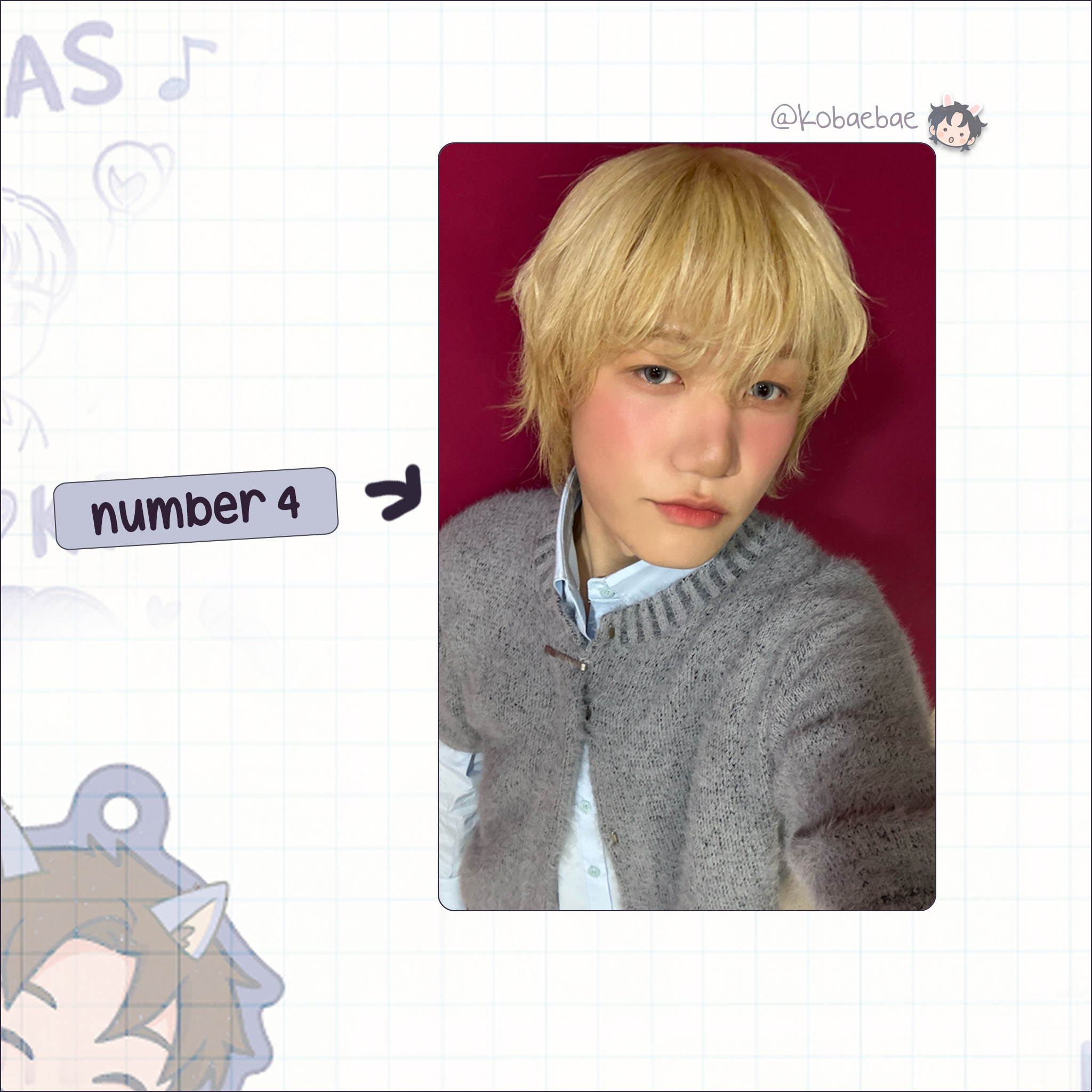 P1harmony - Jongseob handmade photocards kpop inspired - Set 3