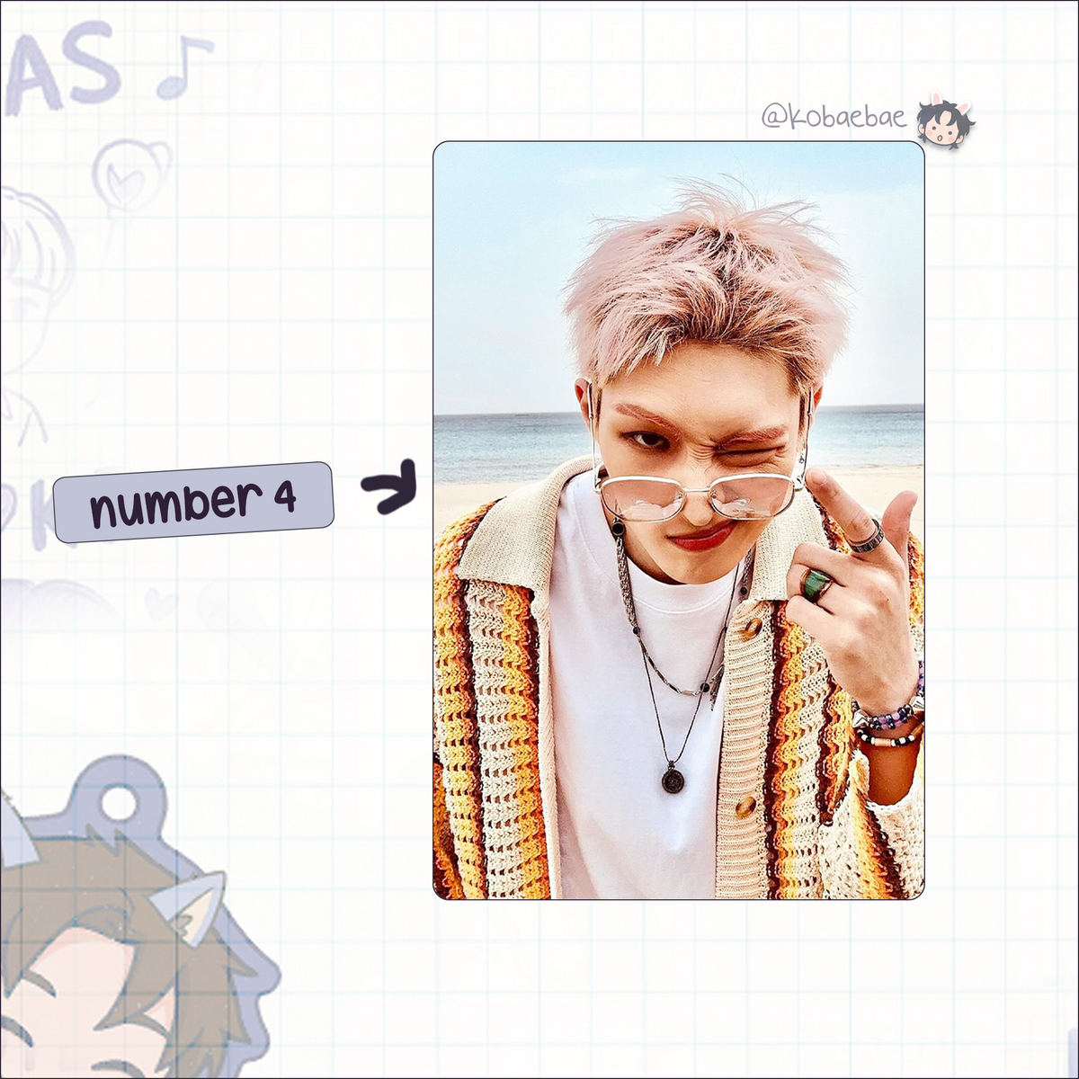 Ateez - Mingi handmade photocards kpop inspired - set 6