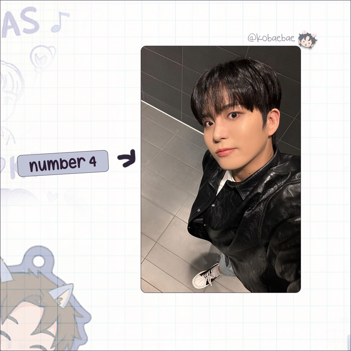 Ateez - Jongho handmade photocards kpop inspired - set 6