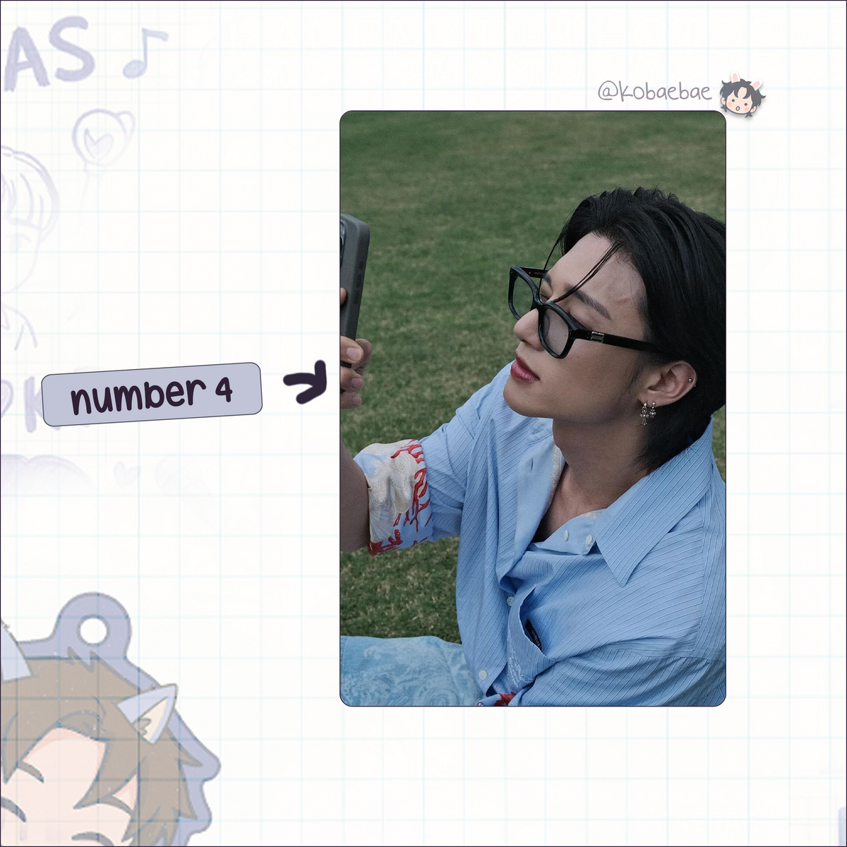 Ateez - Wooyoung handmade photocards kpop inspired - set 6